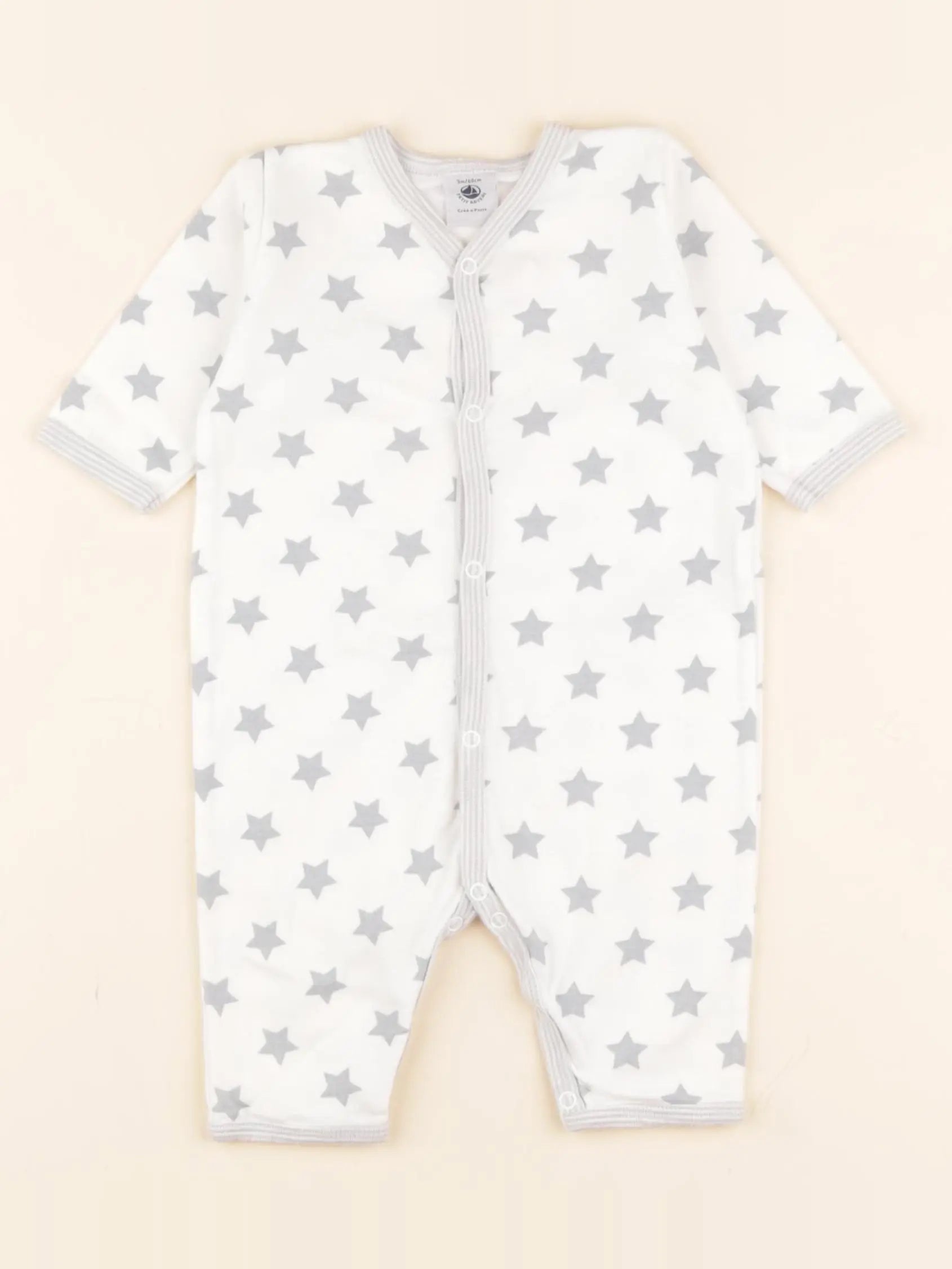 Pyjama coton blanc, gris