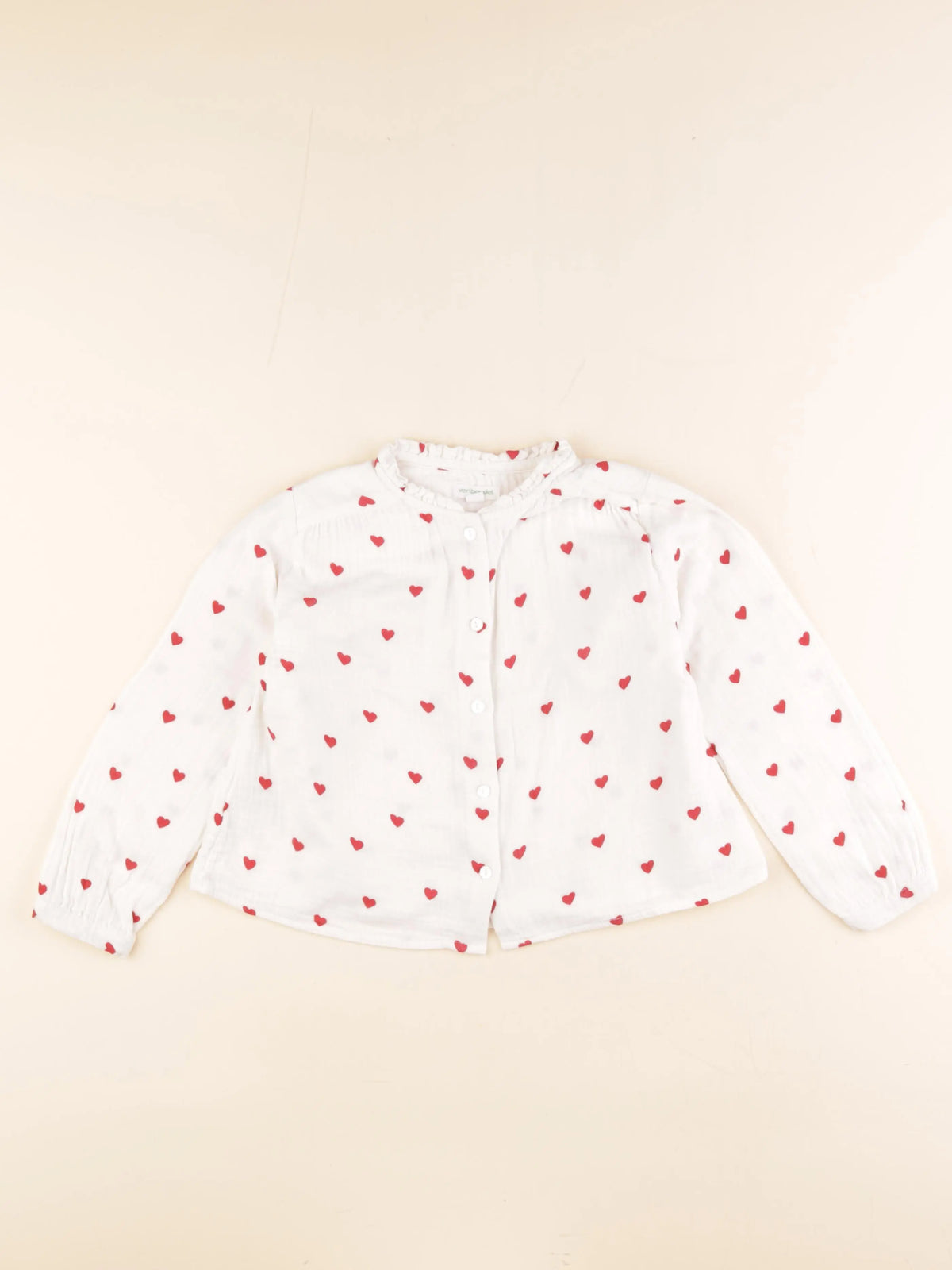 Vertbaudet - blouse blanc, rouge - 5 ans