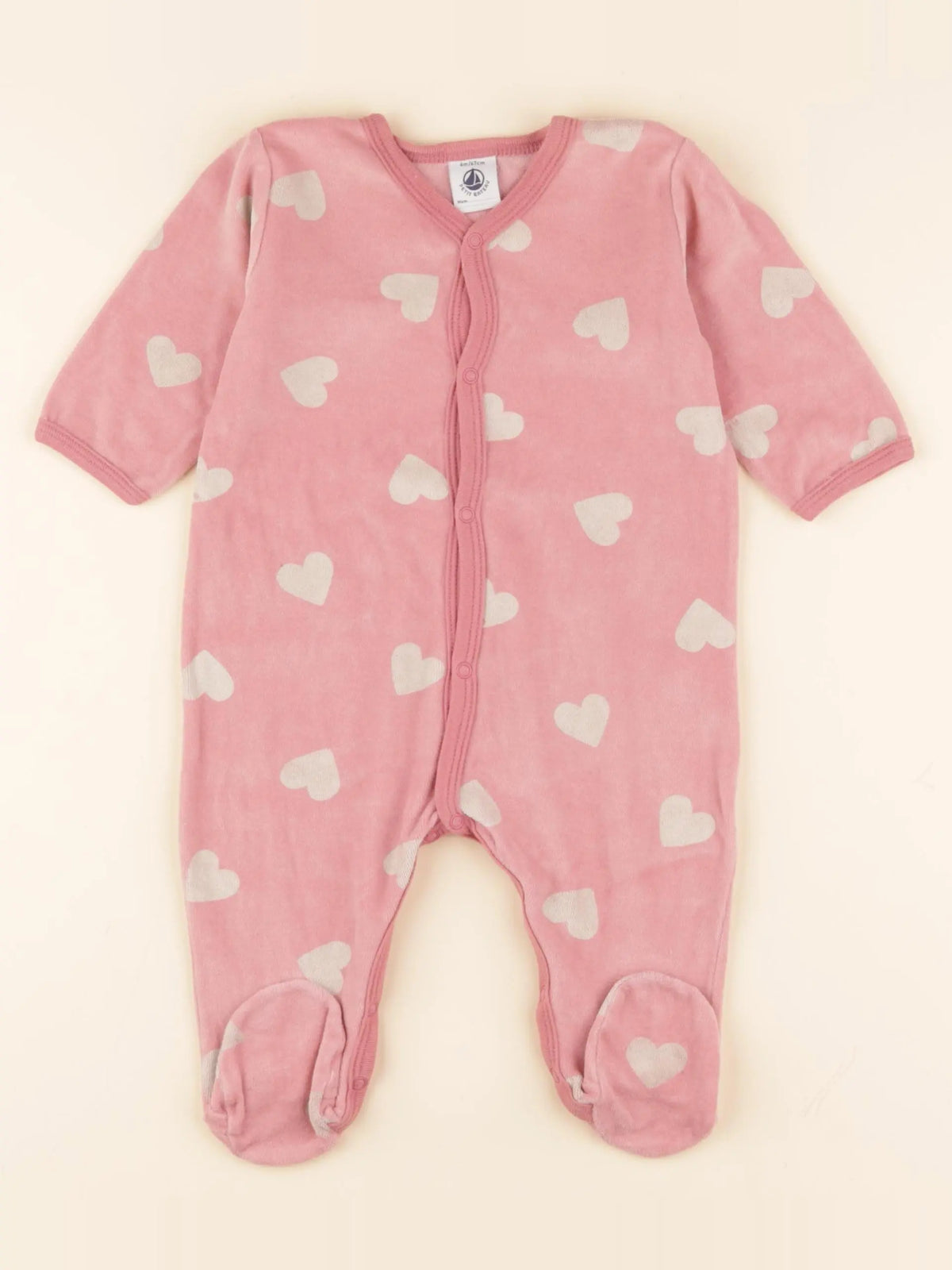 Pyjama velours rose, beige