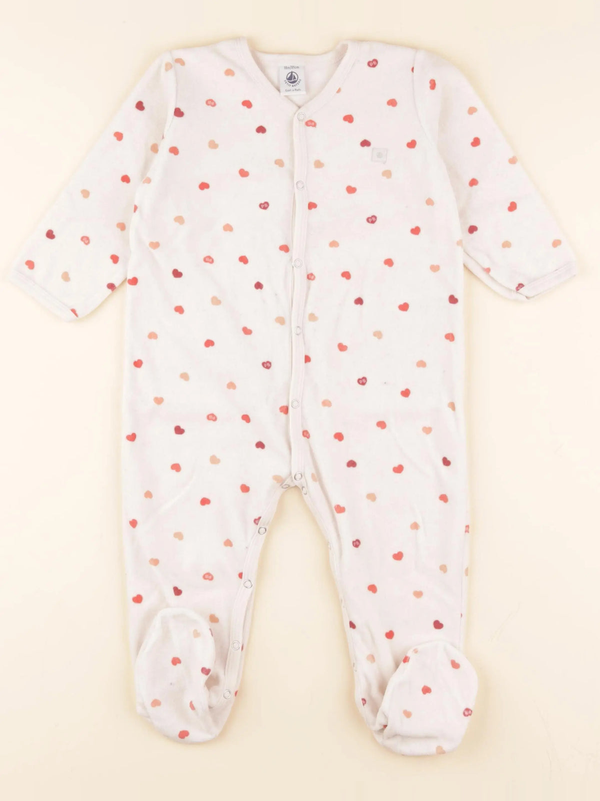 Pyjama velours beige, rouge