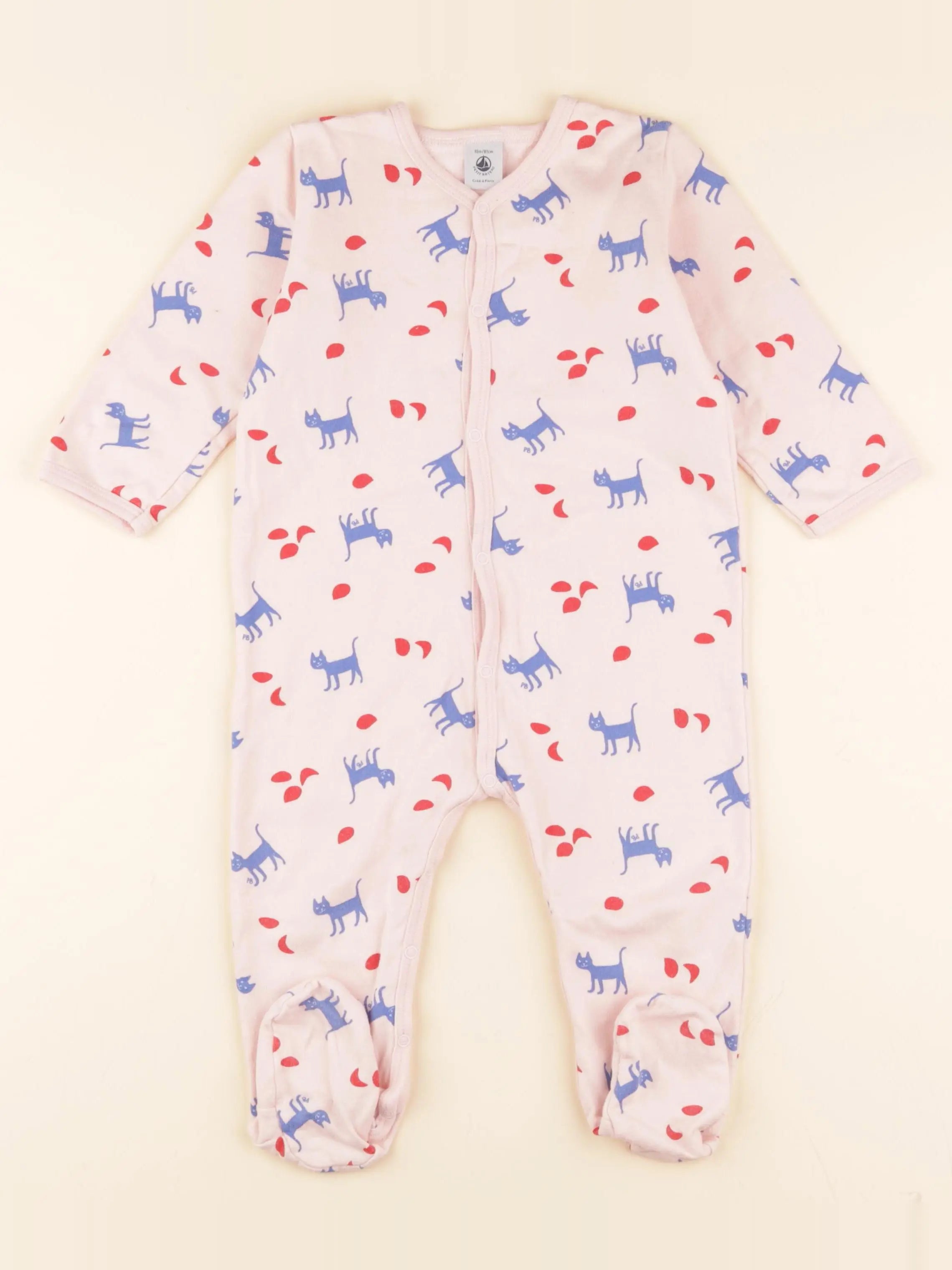Pyjama coton rose, bleu