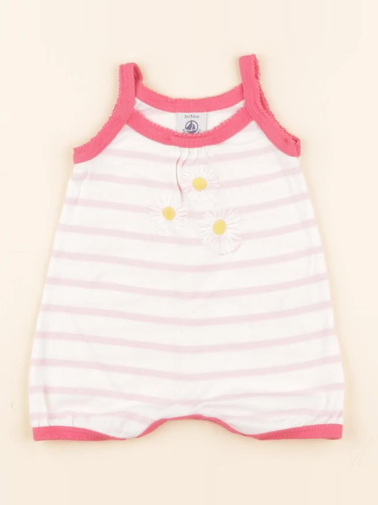Pyjama coton blanc, rose