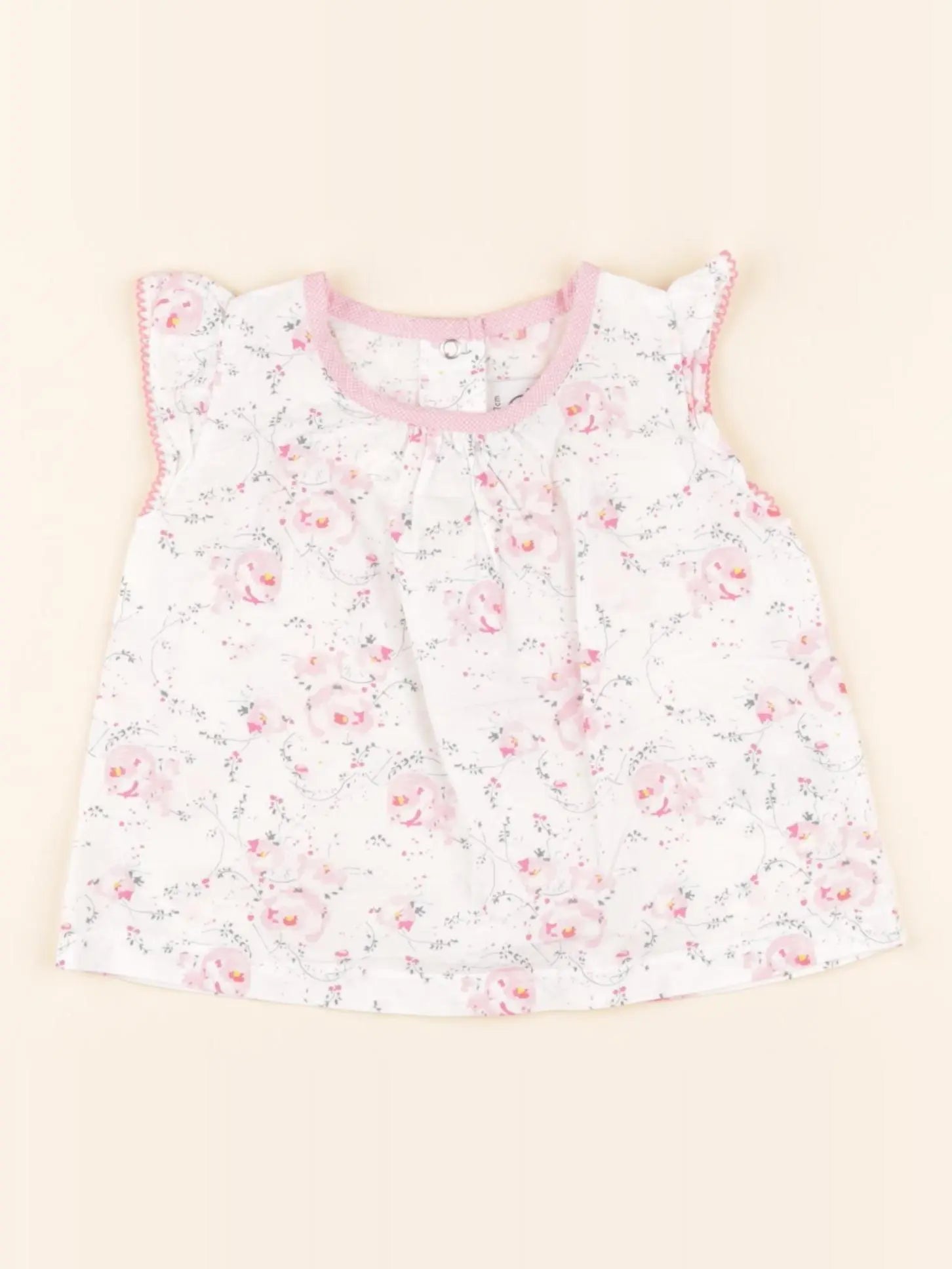 Blouse blanc, rose