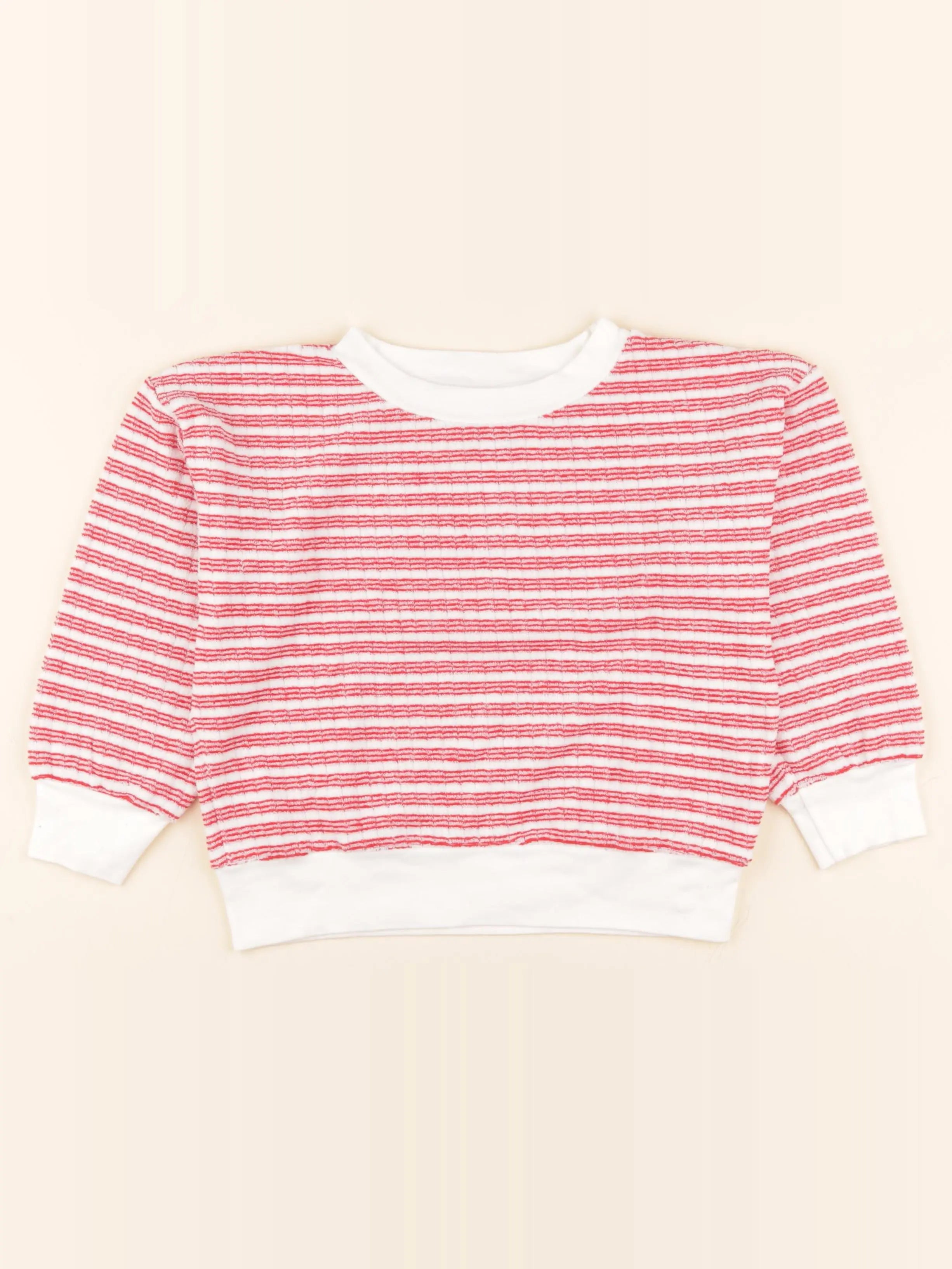 Sweat blanc, rouge