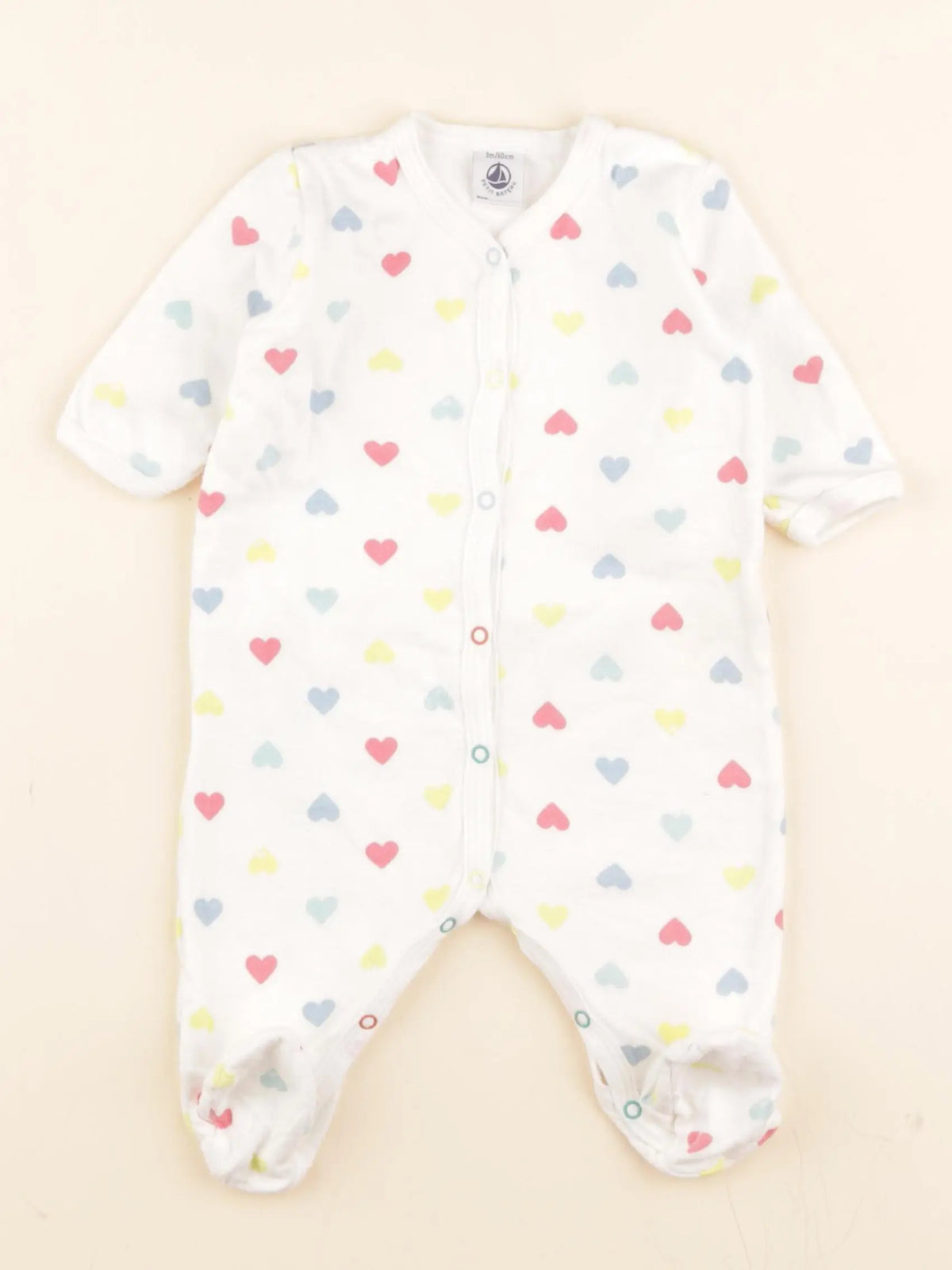 Pyjama coton blanc, multicolore