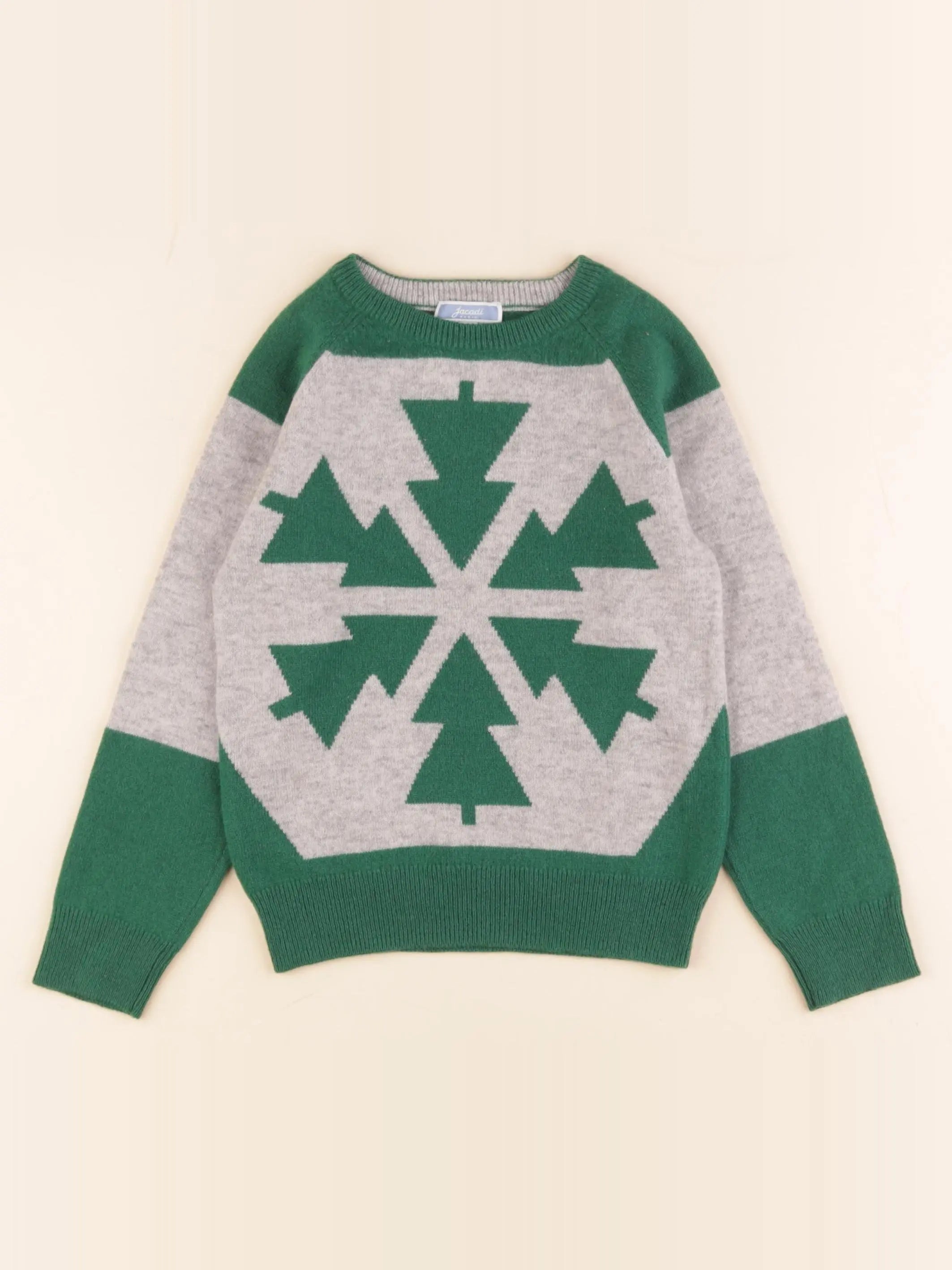 Jacadi - pull gris, vert - 4 ans