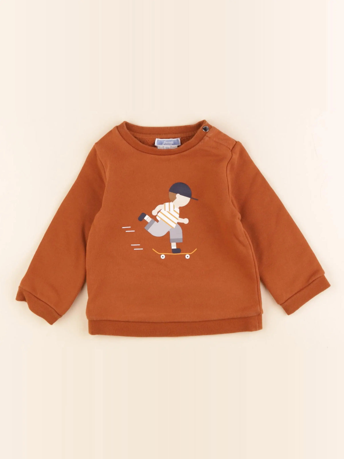 Jacadi - sweat imprimé au dos marron - 18 mois