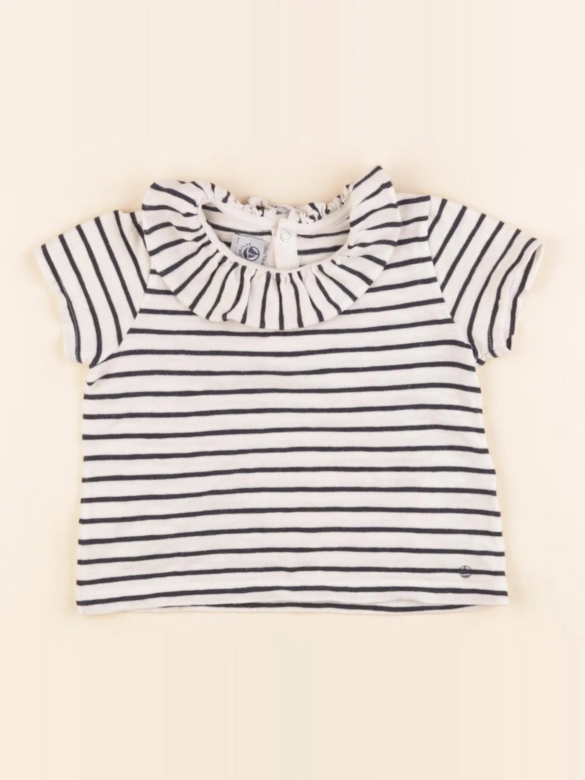 Petit Bateau - tee-shirt bleu, blanc - 12 mois
