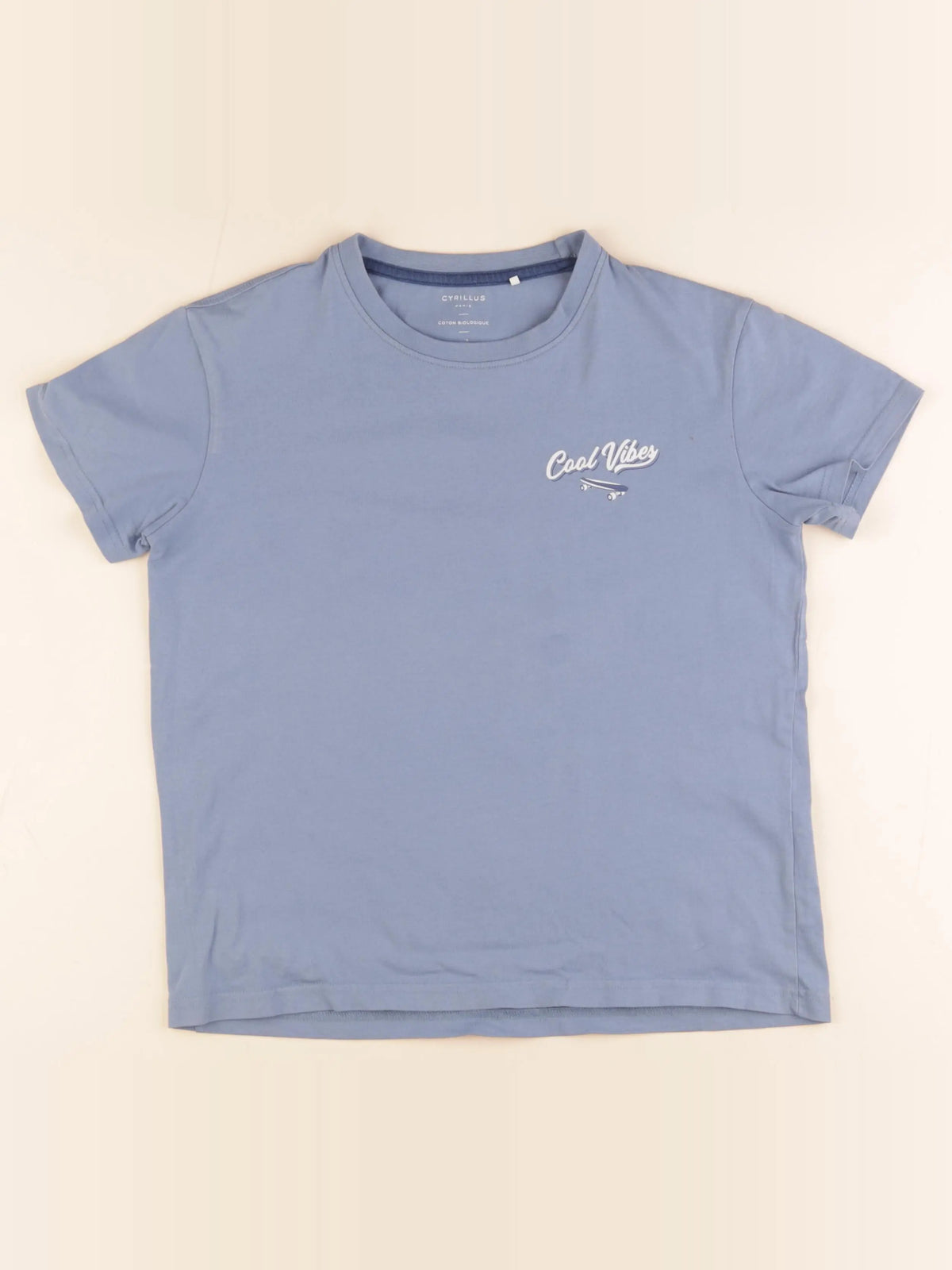 Cyrillus - tee-shirt imprimé au dos coton bleu - 12 ans