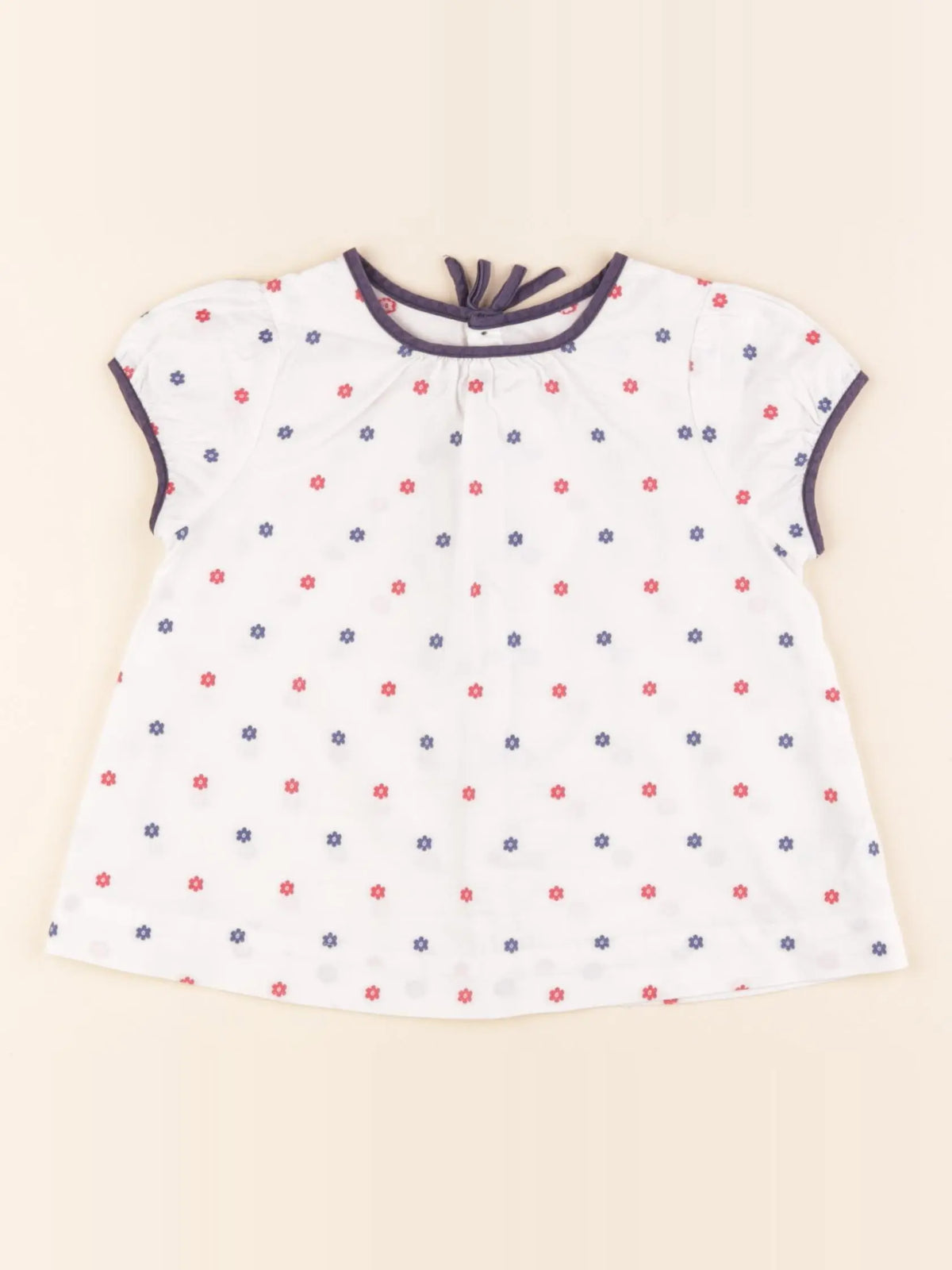 Jacadi - blouse blanc, bleu - 24 mois