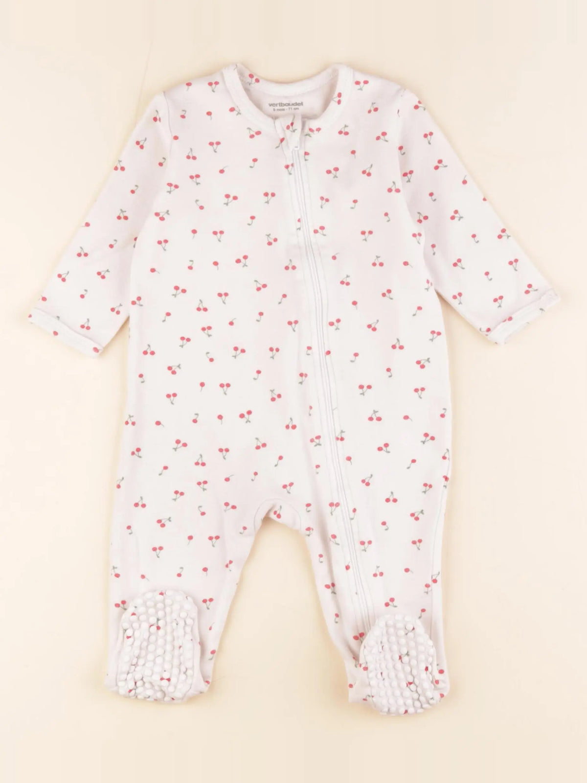 Vertbaudet - pyjama coton beige - 9 mois