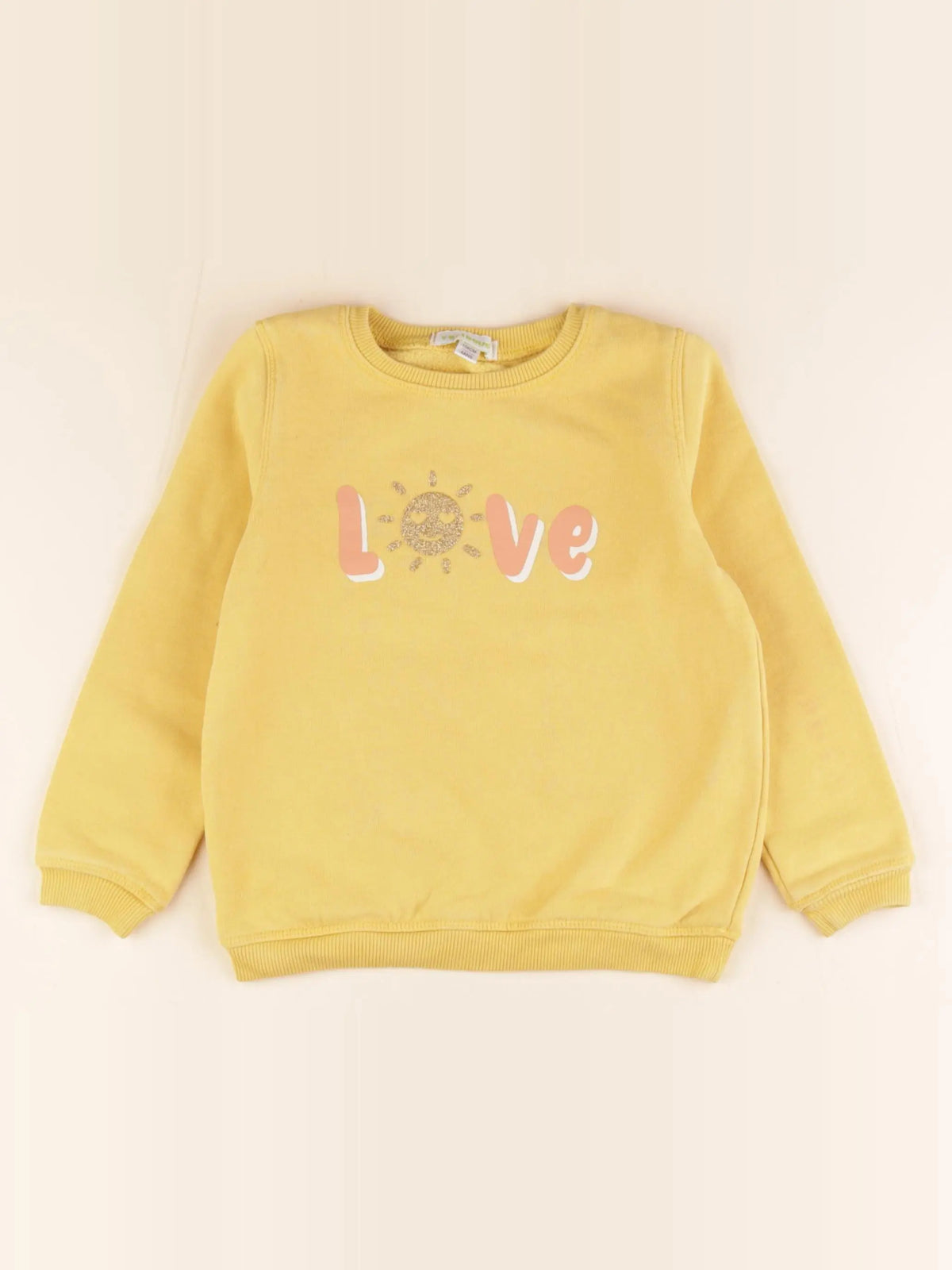 Vertbaudet - sweat jaune - 4 ans