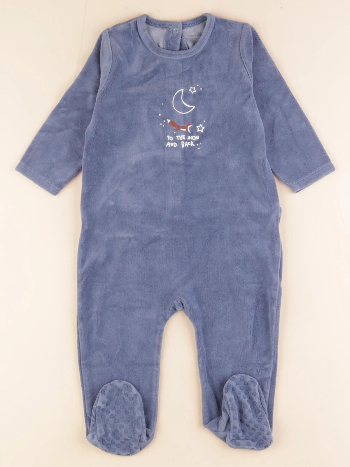 Vertbaudet - pyjama velours bleu - 18 mois