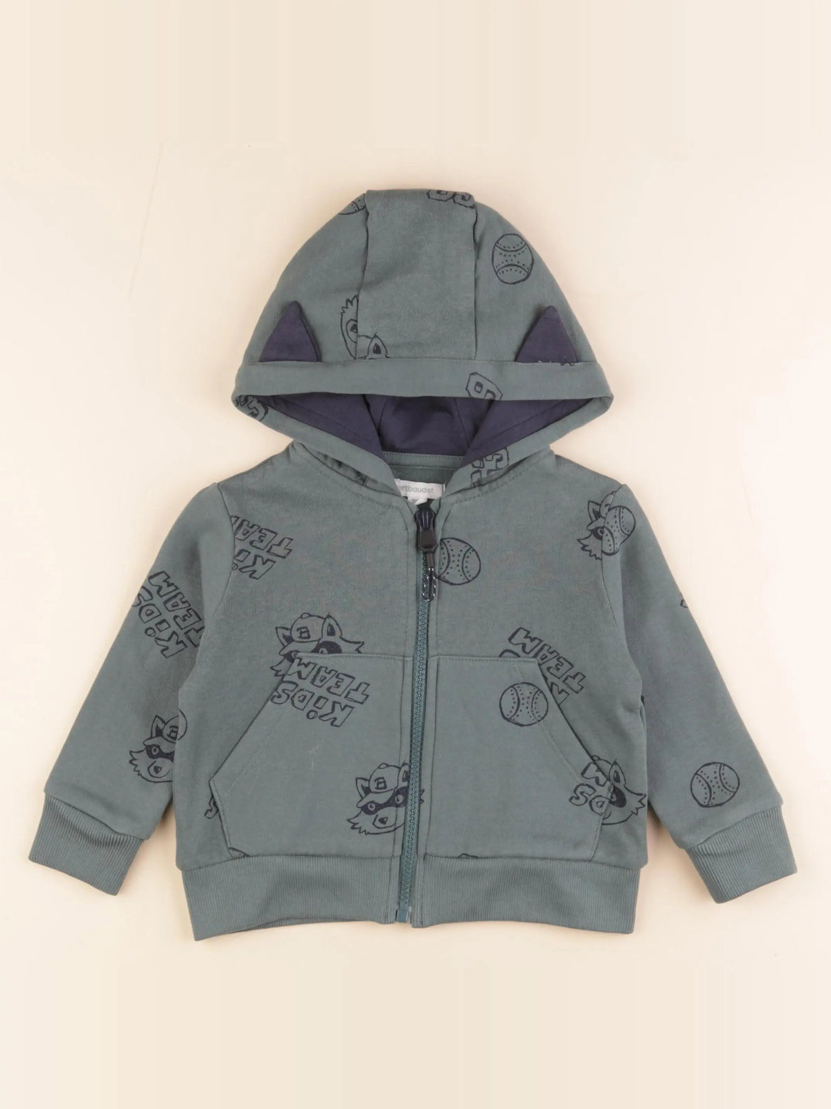 Vertbaudet - sweat vert - 2 ans