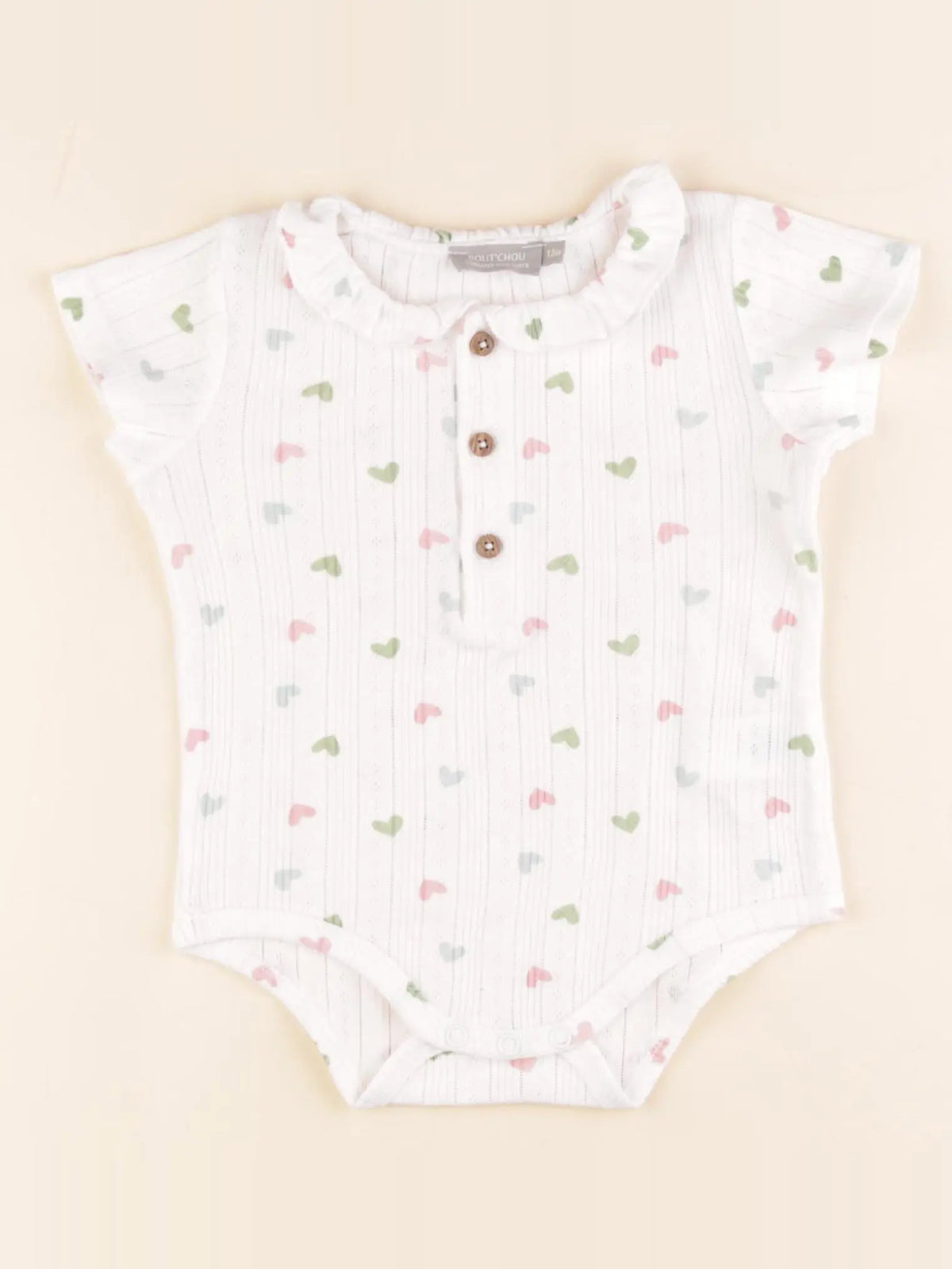 Boutchou - body à col multicolore - 12 mois