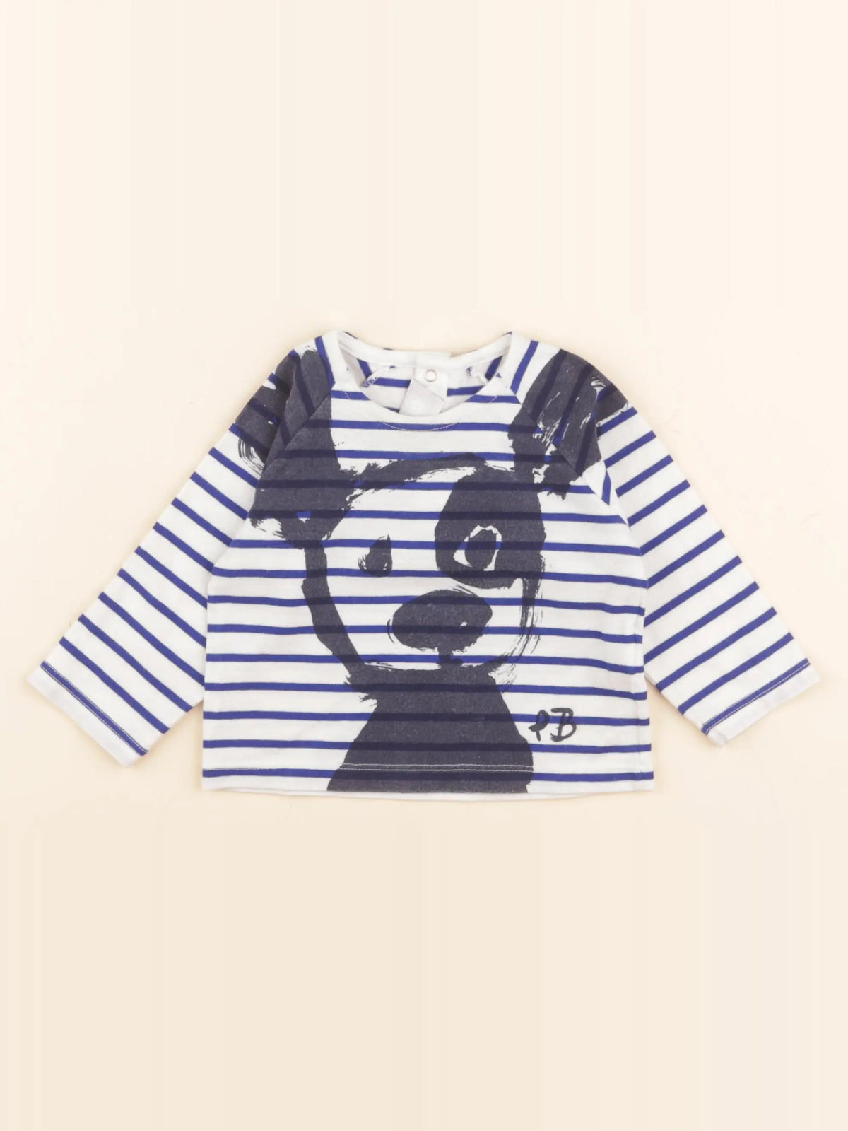 Tee-shirt blanc, bleu