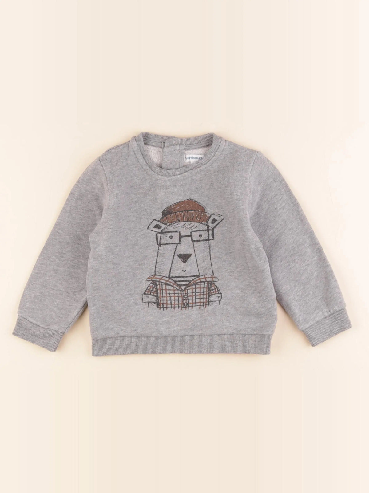 Vertbaudet - sweat gris - 2 ans