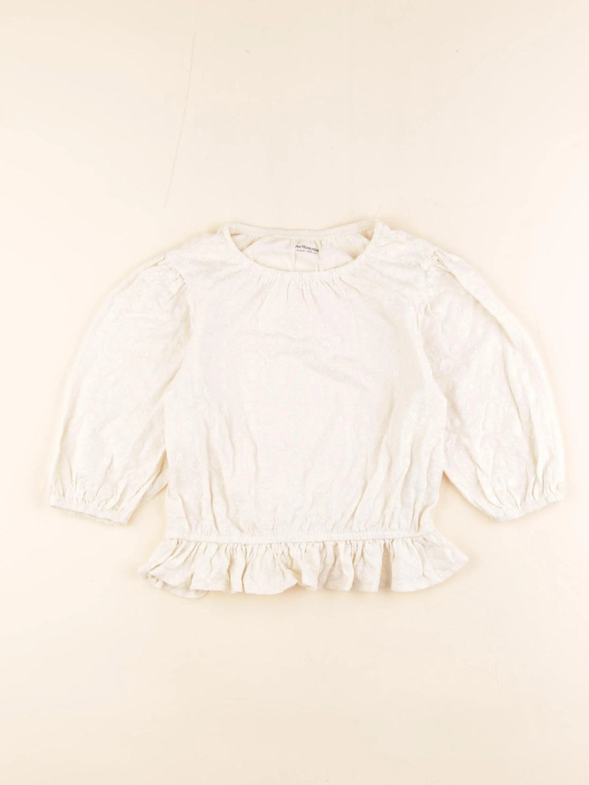 Vertbaudet - tee-shirt beige - 8 ans
