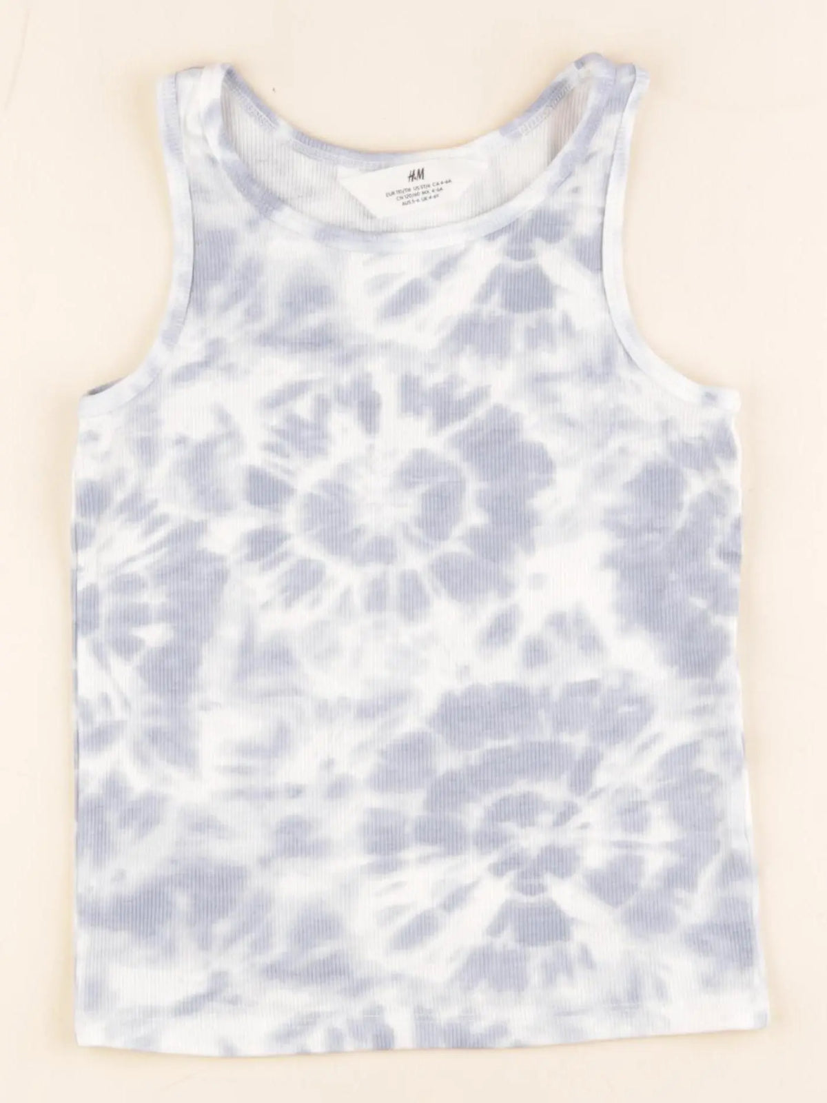 H&M - débardeur bleu, blanc - 4/6 ans