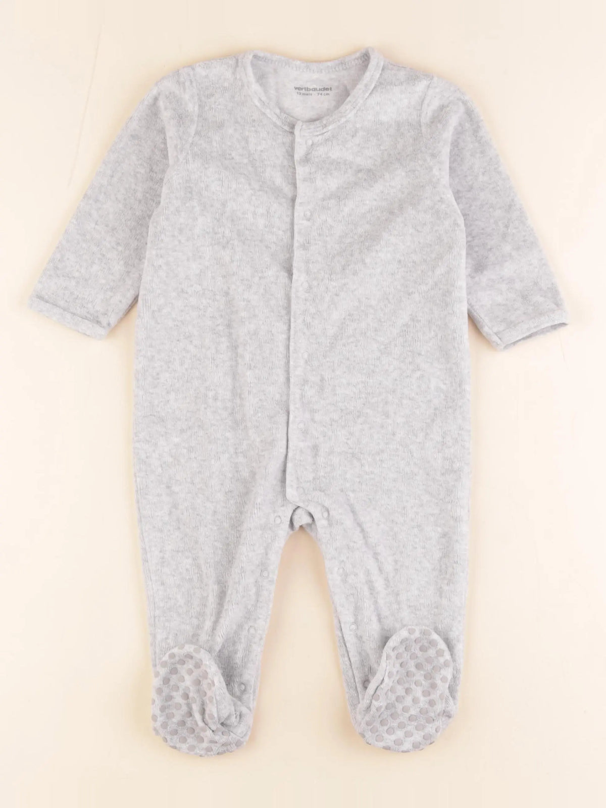 Vertbaudet - pyjama velours gris - 12 mois