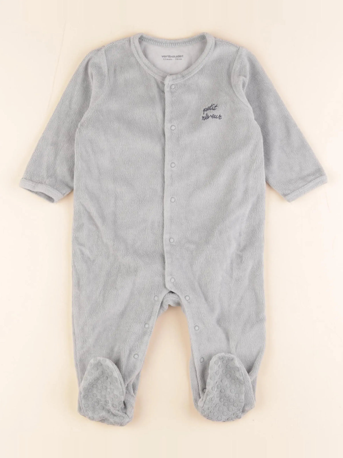 Vertbaudet - pyjama velours vert - 12 mois
