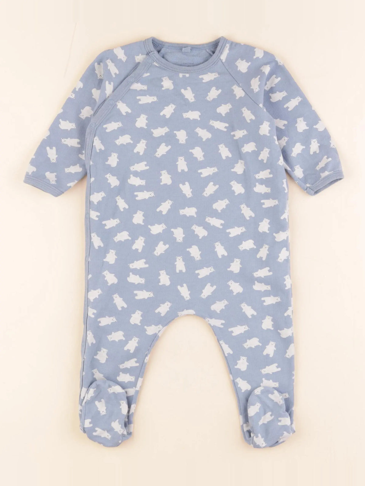 Petit Bateau - pyjama coton bleu - 12 mois