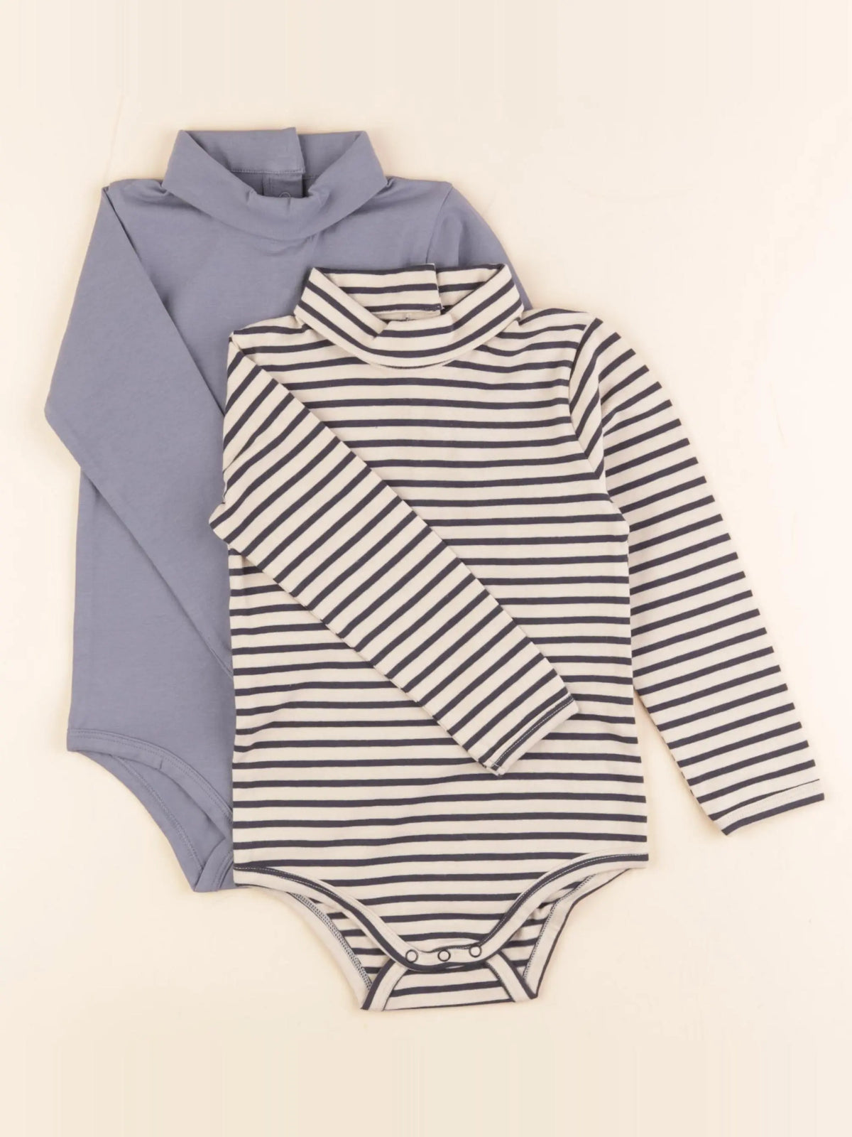 Vertbaudet - lot de 2 bodies en coton bleu - 24 mois