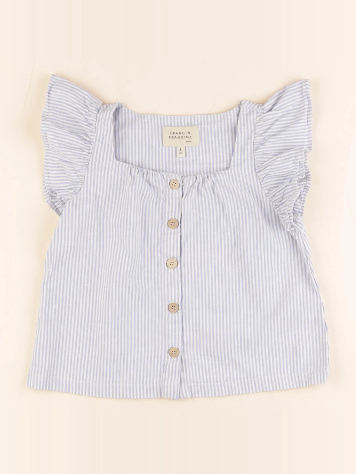 Frangin Frangine - blouse bleu - 4 ans
