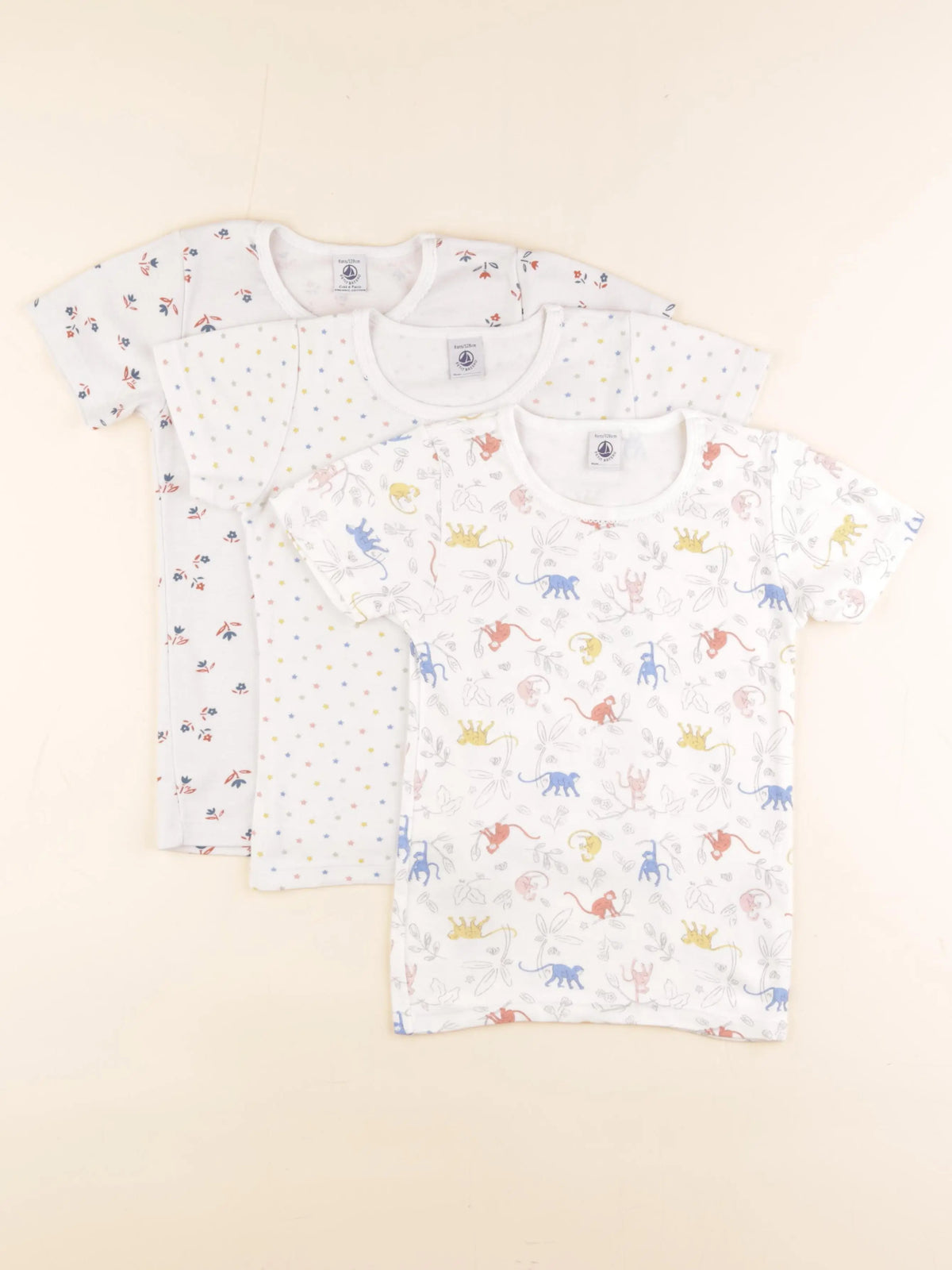 Petit Bateau - lot de 3 maillots de corps blanc - 8 ans