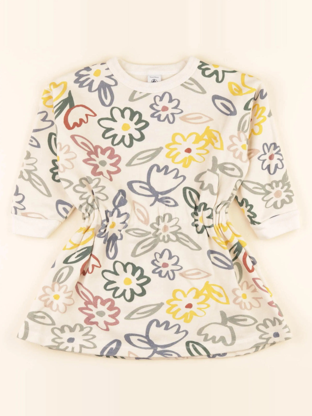 Robe beige, multicolore