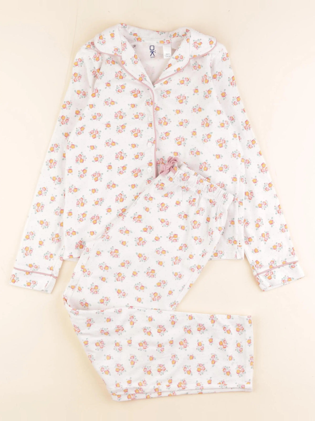 Okaidi - pyjama coton blanc - 8 ans