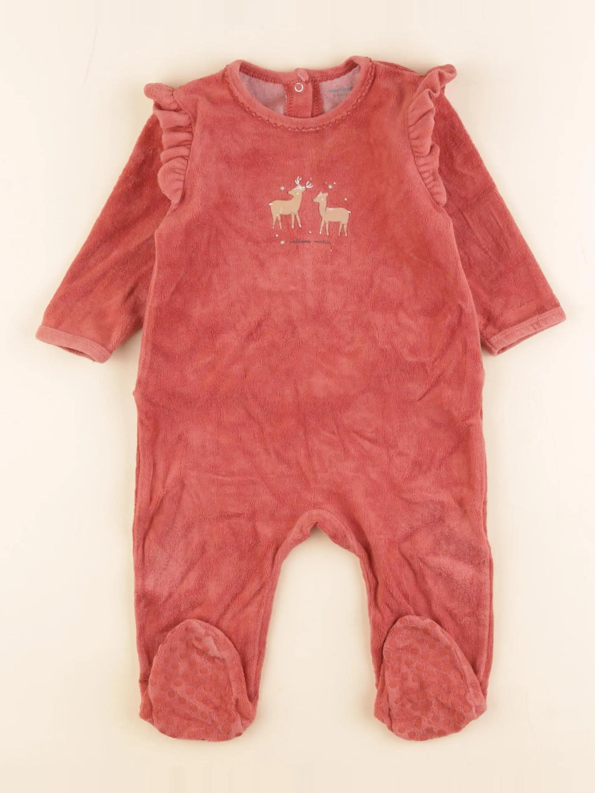 Vertbaudet - pyjama velours orange - 9 mois
