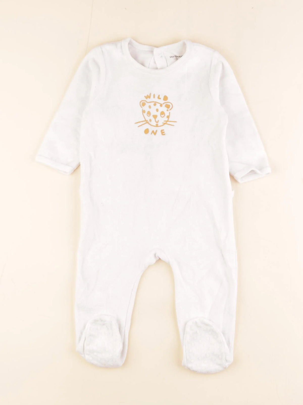 Vertbaudet - pyjama velours blanc - 12 mois