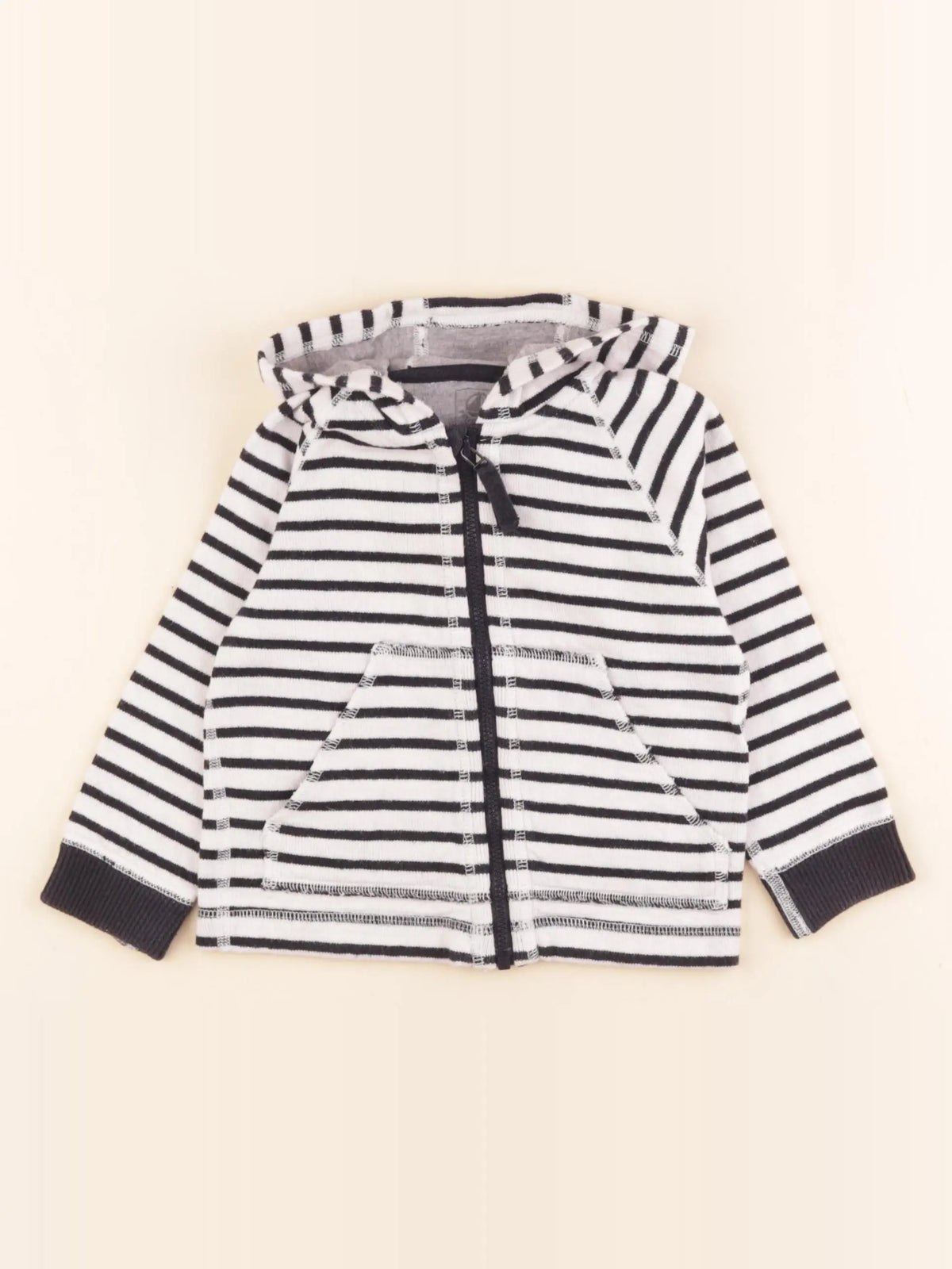 Petit Bateau - gilet blanc, noir - 18 mois
