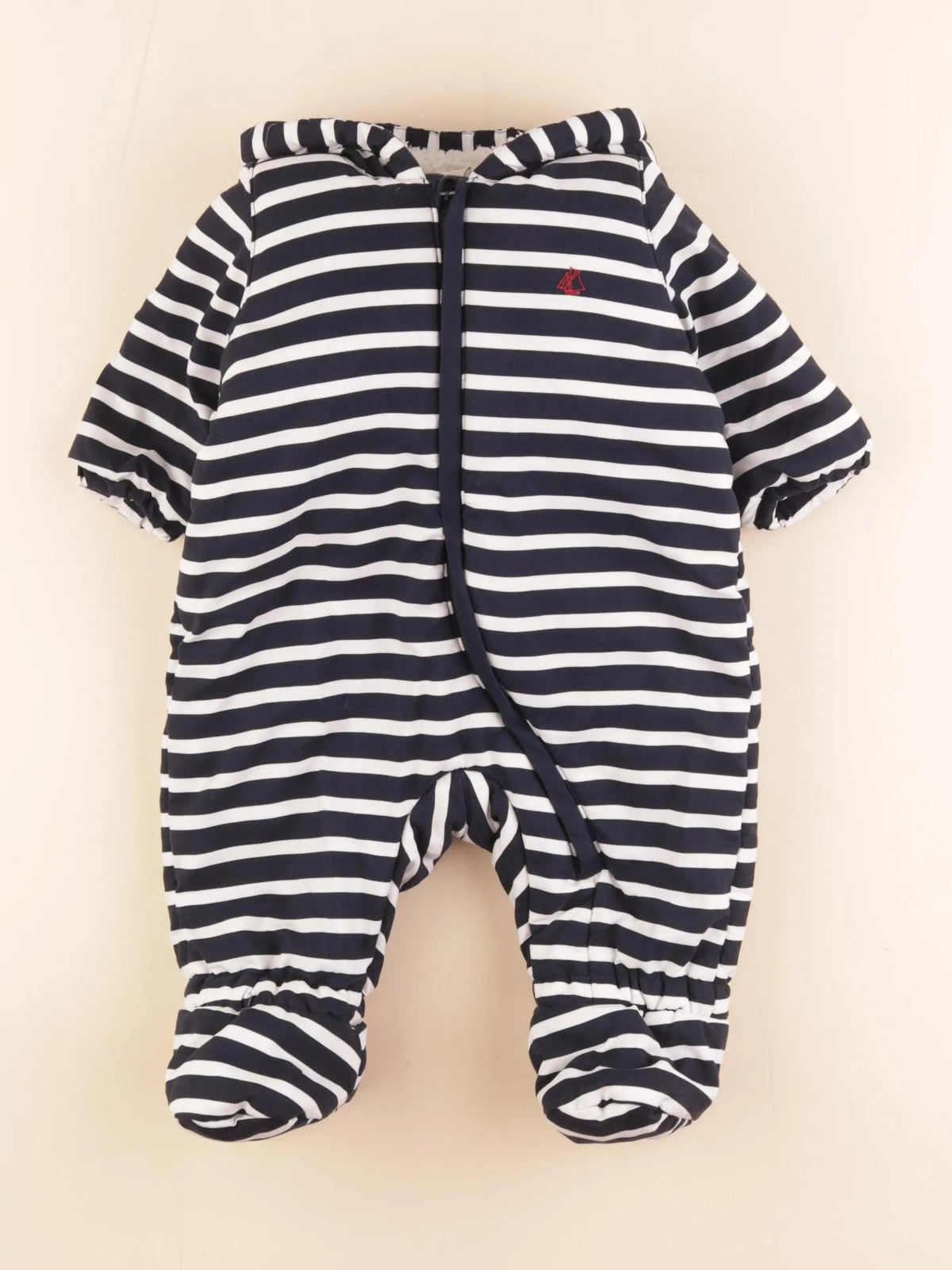 Petit Bateau - combi-pilote blanc, bleu - 6 mois