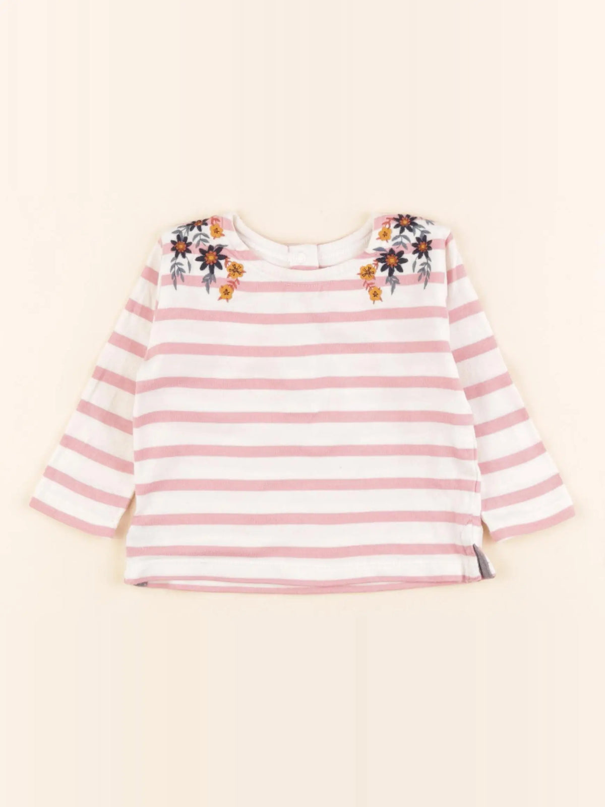 Boutchou - tee-shirt blanc, rose - 6 mois