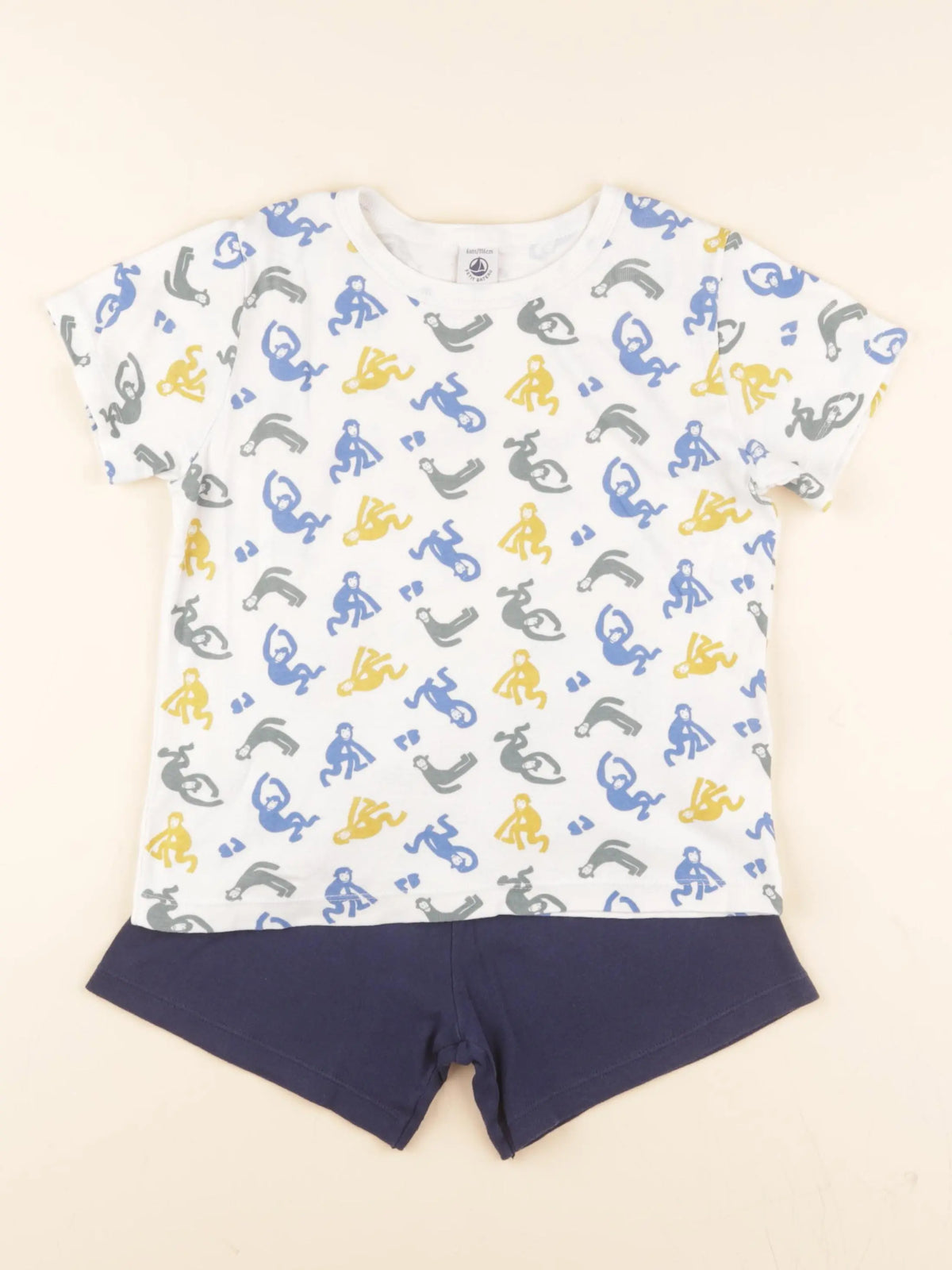 Pyjama coton bleu, blanc