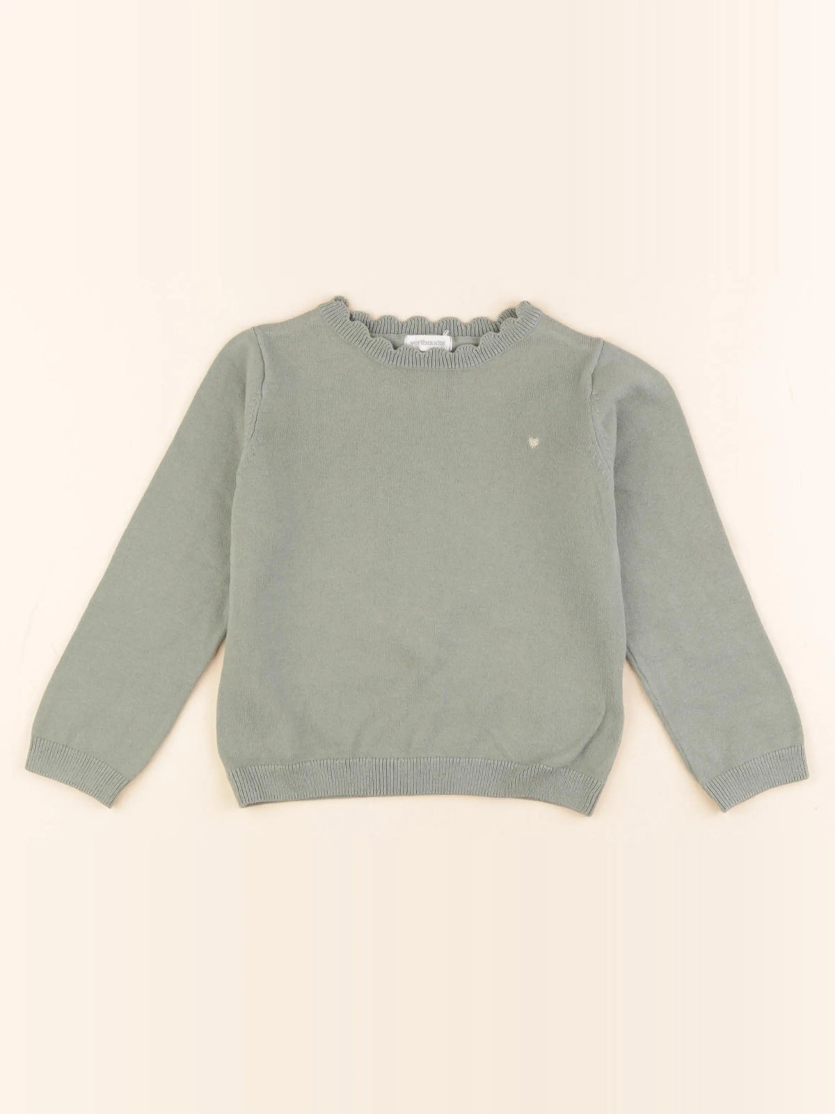 Vertbaudet - pull vert, or - 4 ans