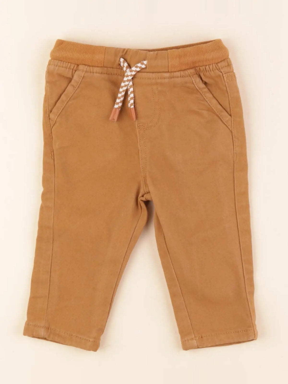 Vertbaudet - pantalon doublé jaune - 6 mois