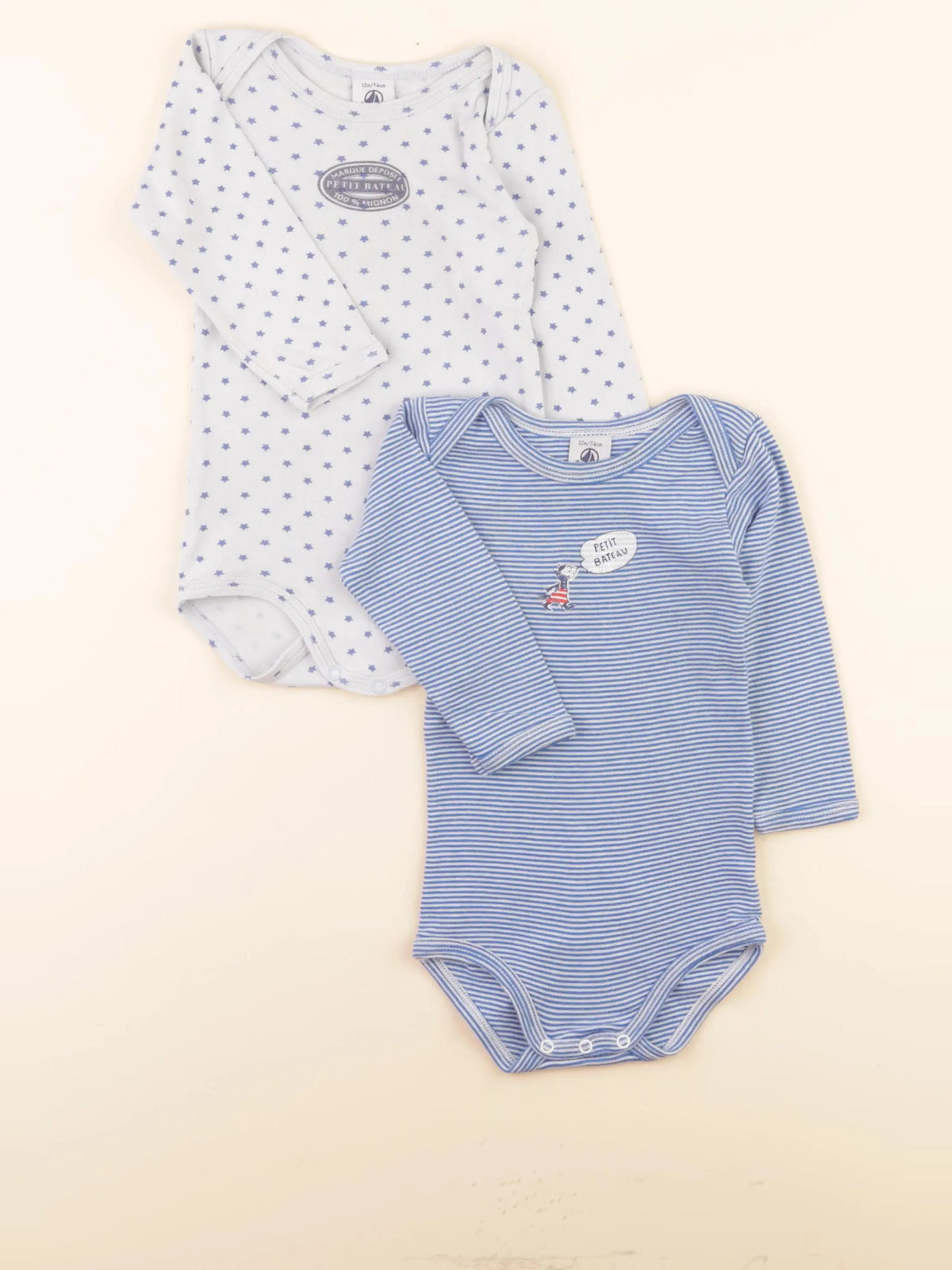 Lot de 2 bodies en coton bleu
