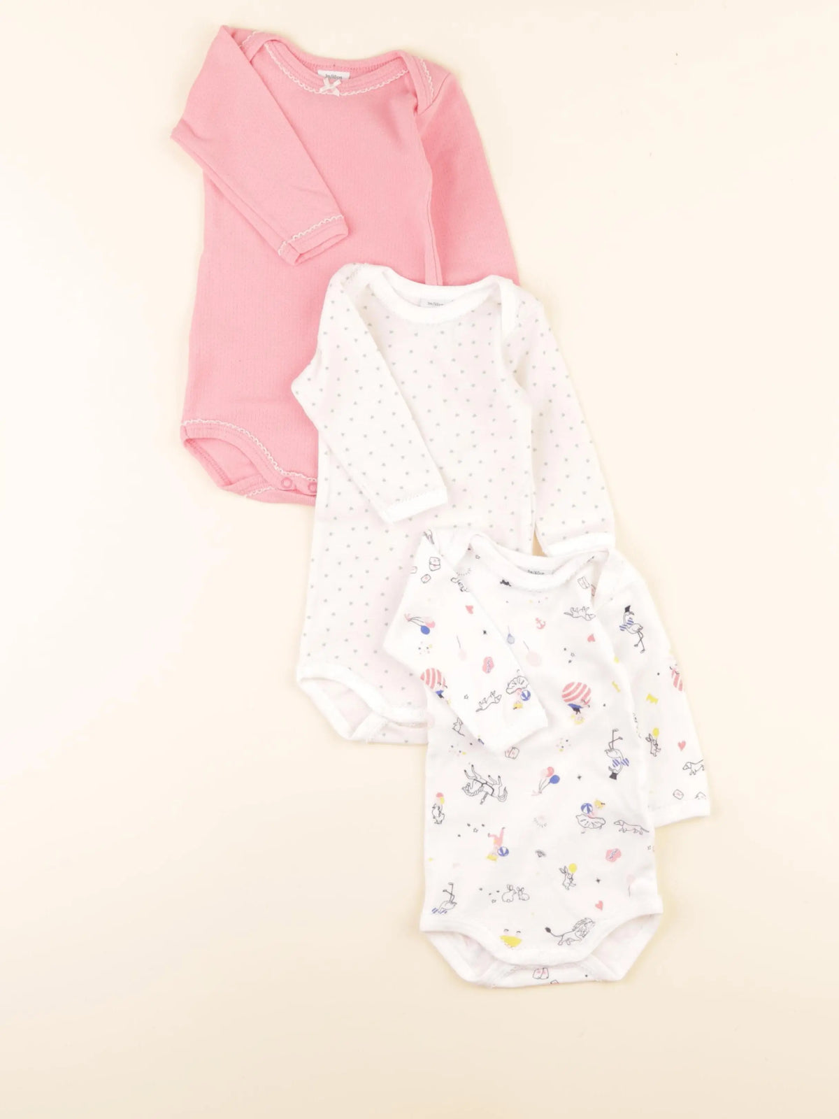 Lot de 3 bodies en coton multicolore