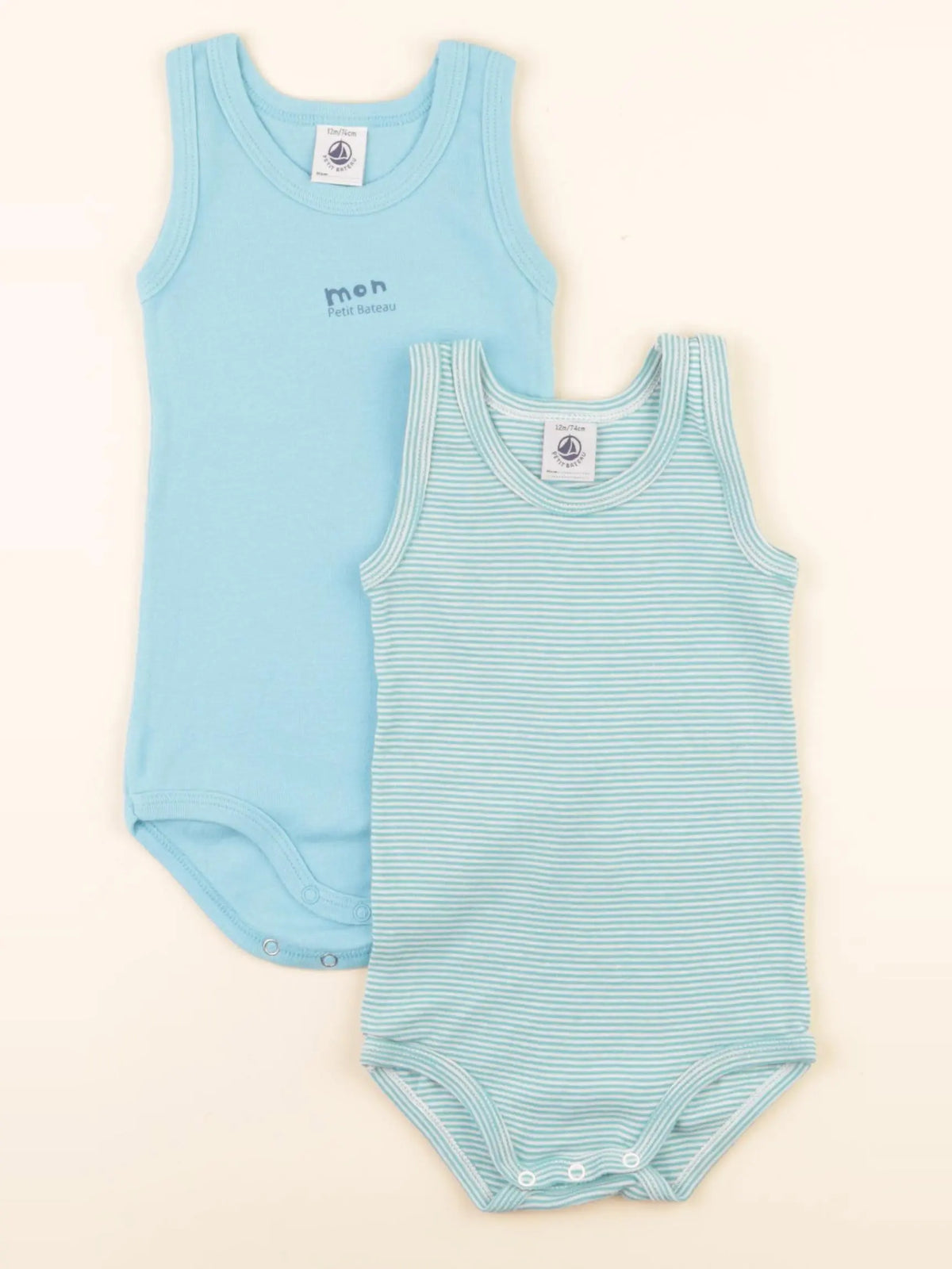 Lot de 2 bodies en coton bleu