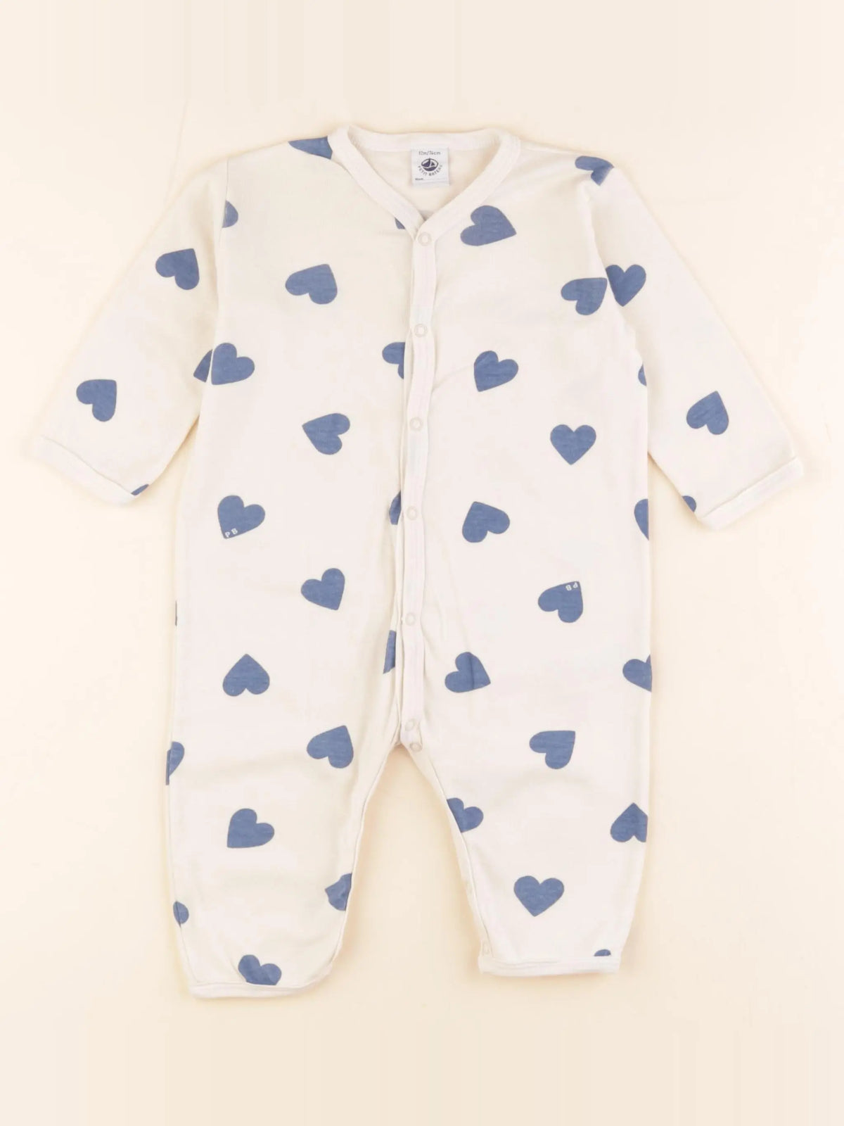 Petit Bateau - pyjama coton beige, bleu - 12 mois