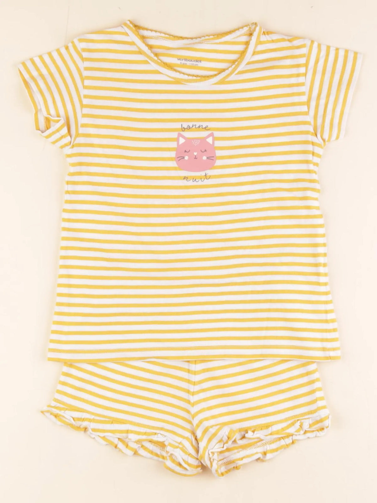 Vertbaudet - pyjama coton jaune - 6 ans