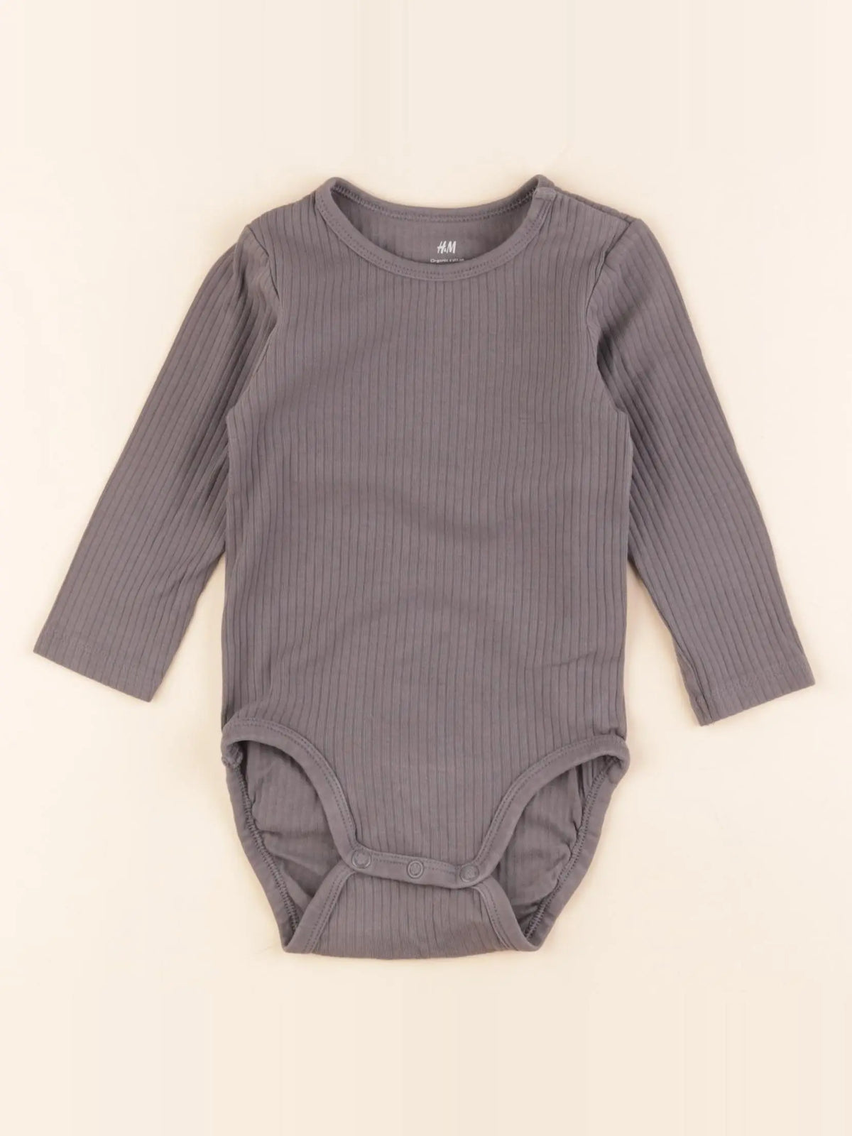 H&M - body gris - 6/9 mois