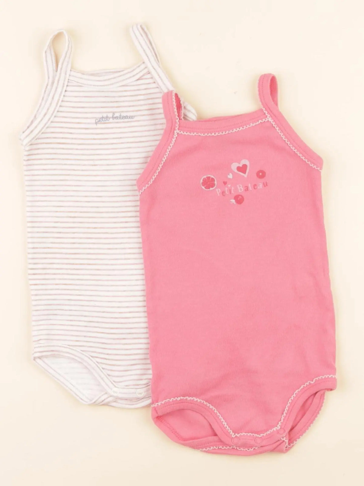 Lot de 2 bodies en coton rose