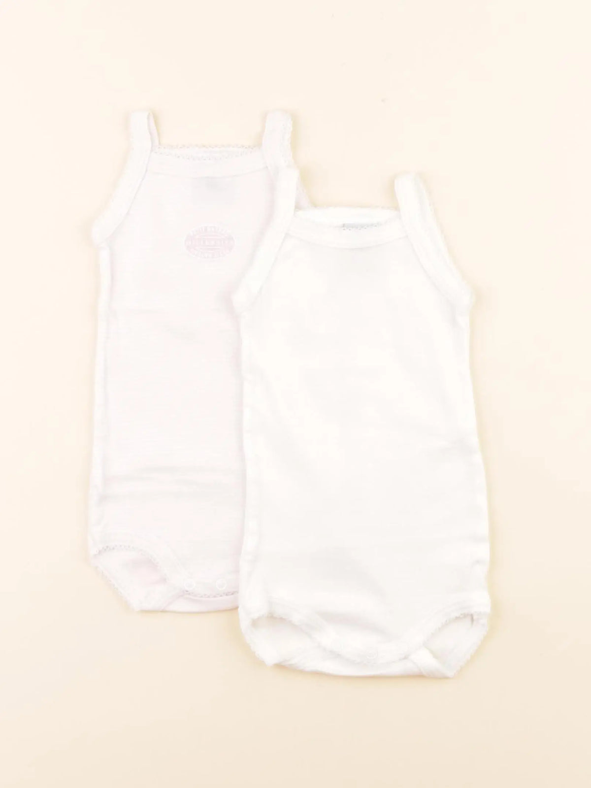 Lot de 2 bodies en coton blanc, rose