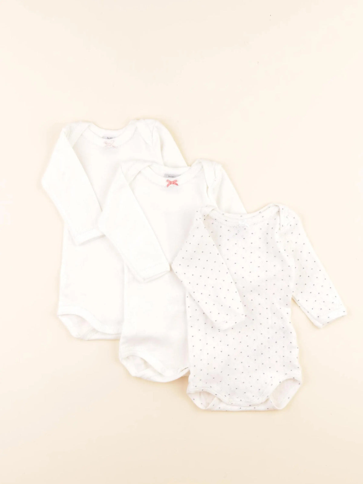 Lot de 3 bodies en coton blanc