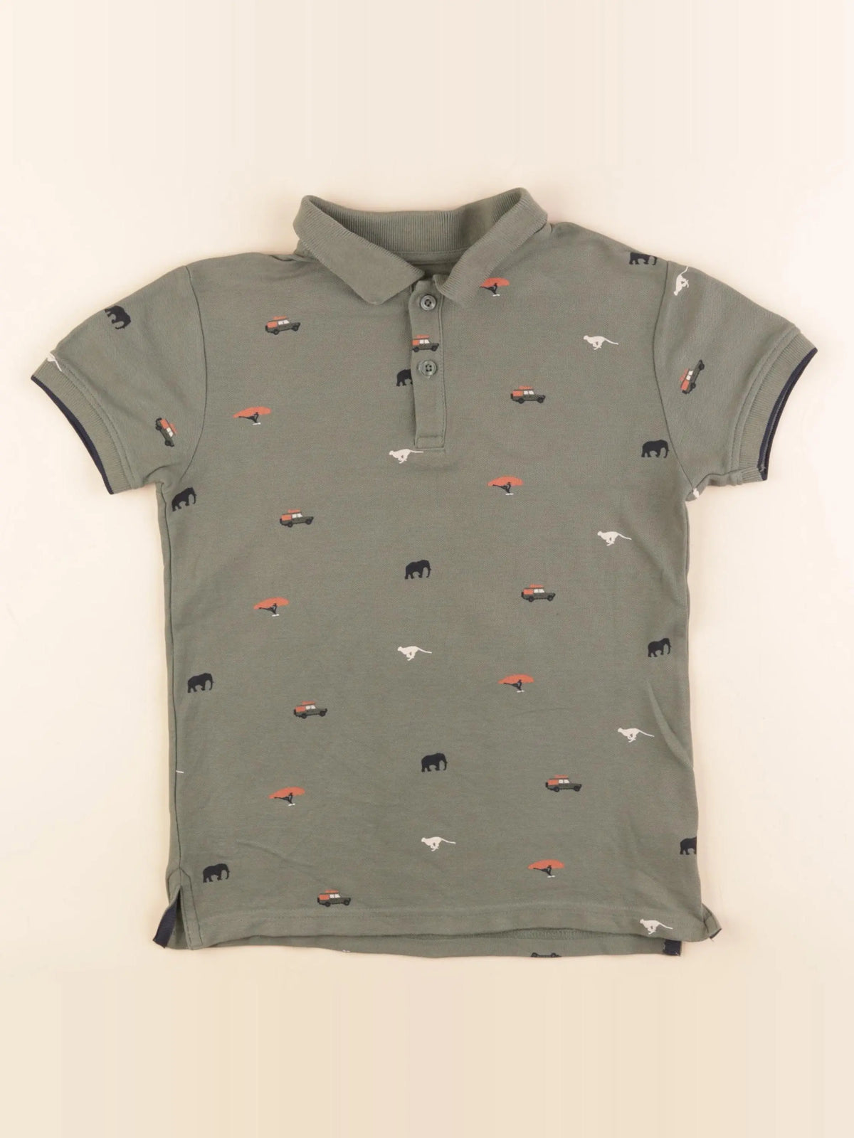 Vertbaudet - polo vert - 8 ans
