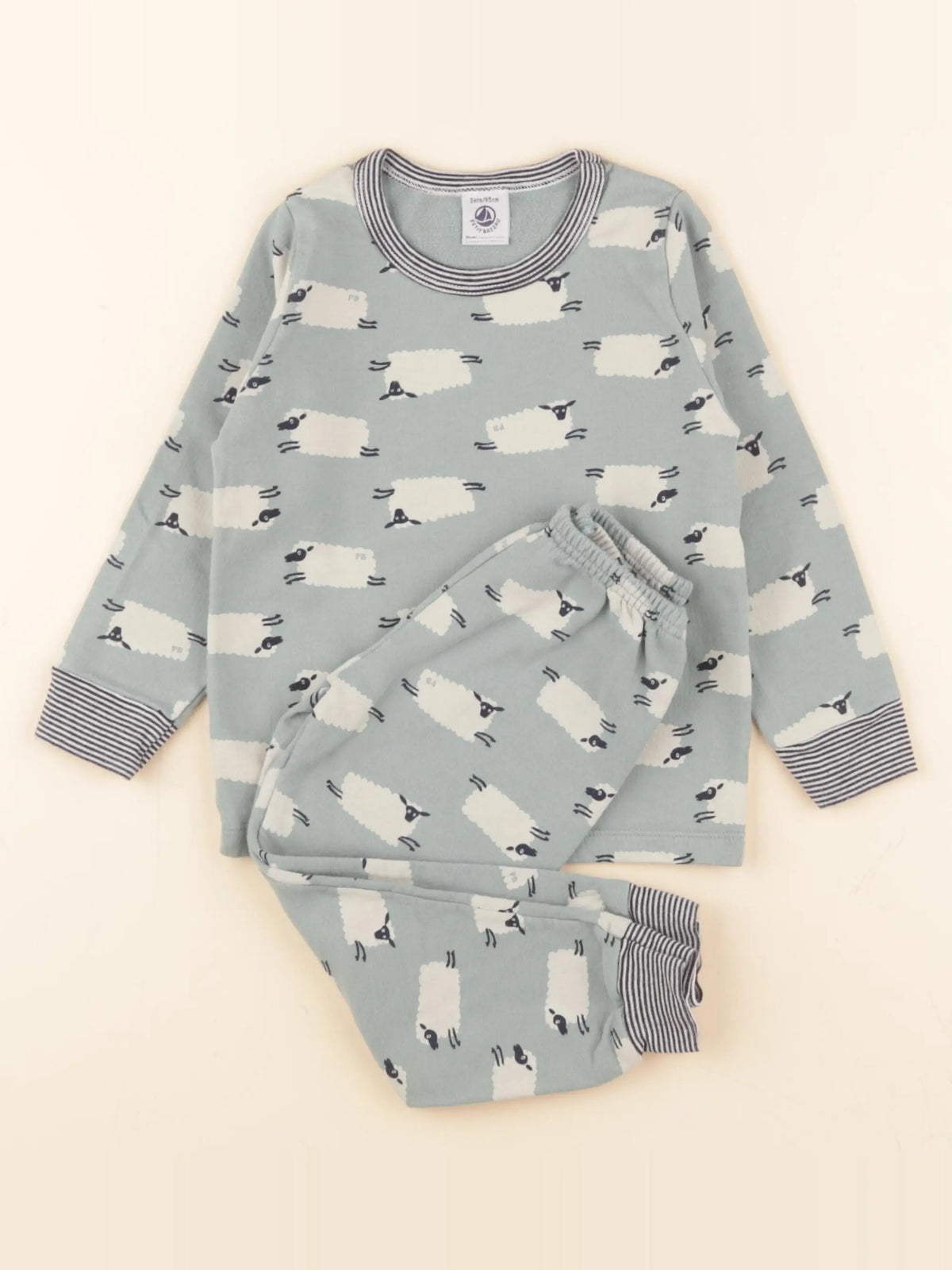 Petit Bateau - pyjama coton bleu - 3 ans